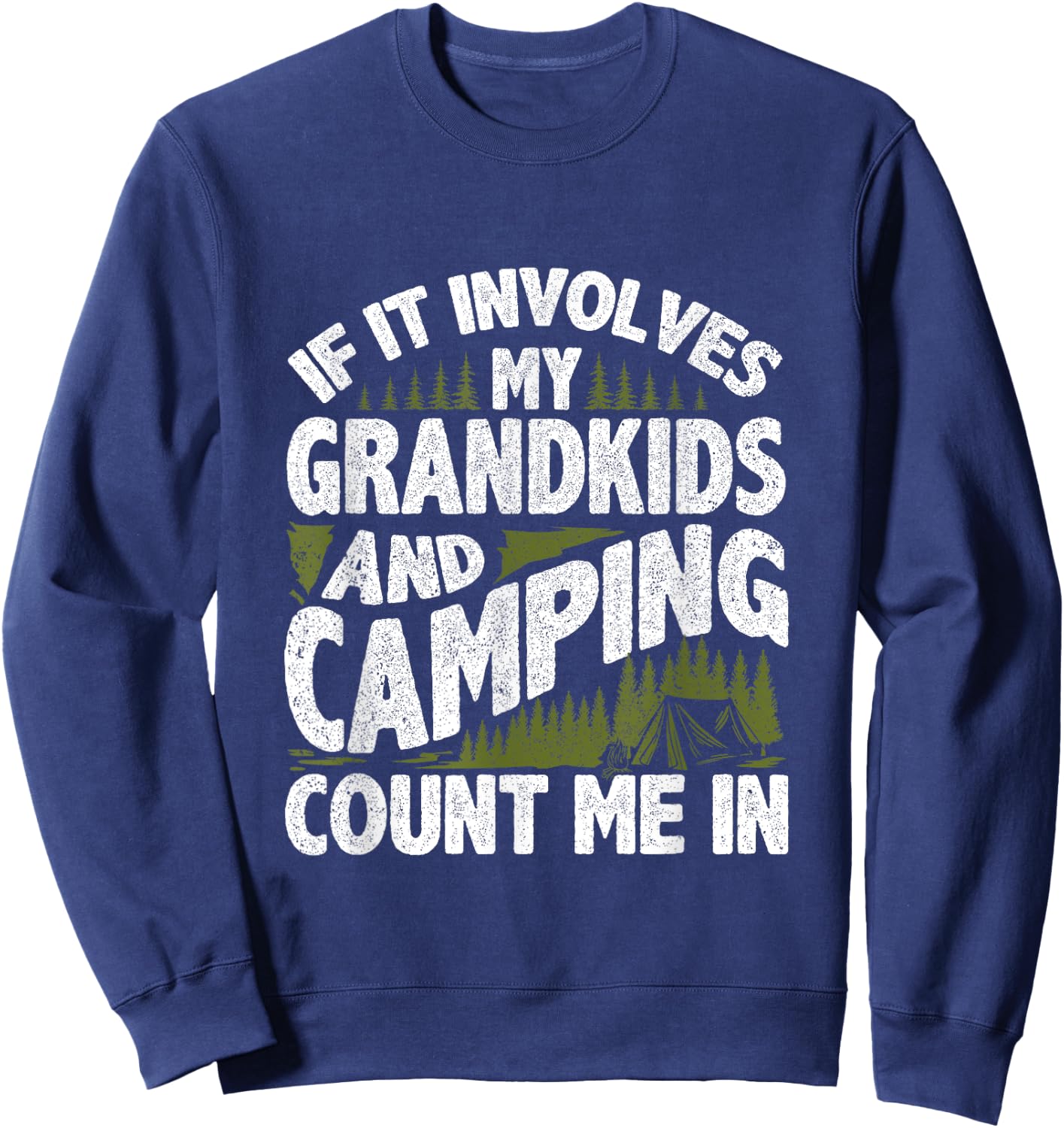 Camping Shirt Grandpa Camper RV Camping Vacation Grandma Sweatshirt - Sweatshirt | Navy