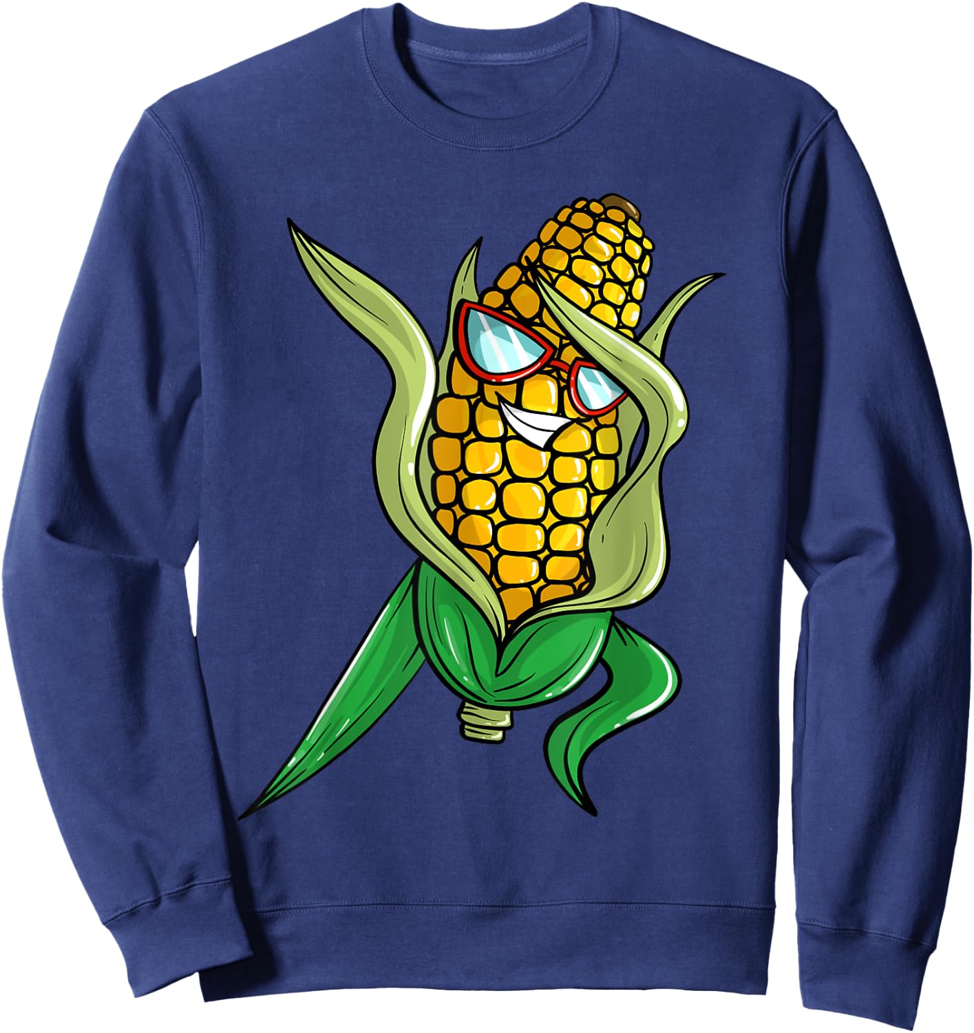 Funny Dabbing Corn Gift | Cute Dancing Farmers Men Women Sweatshirt - Sweatshirt | Navy