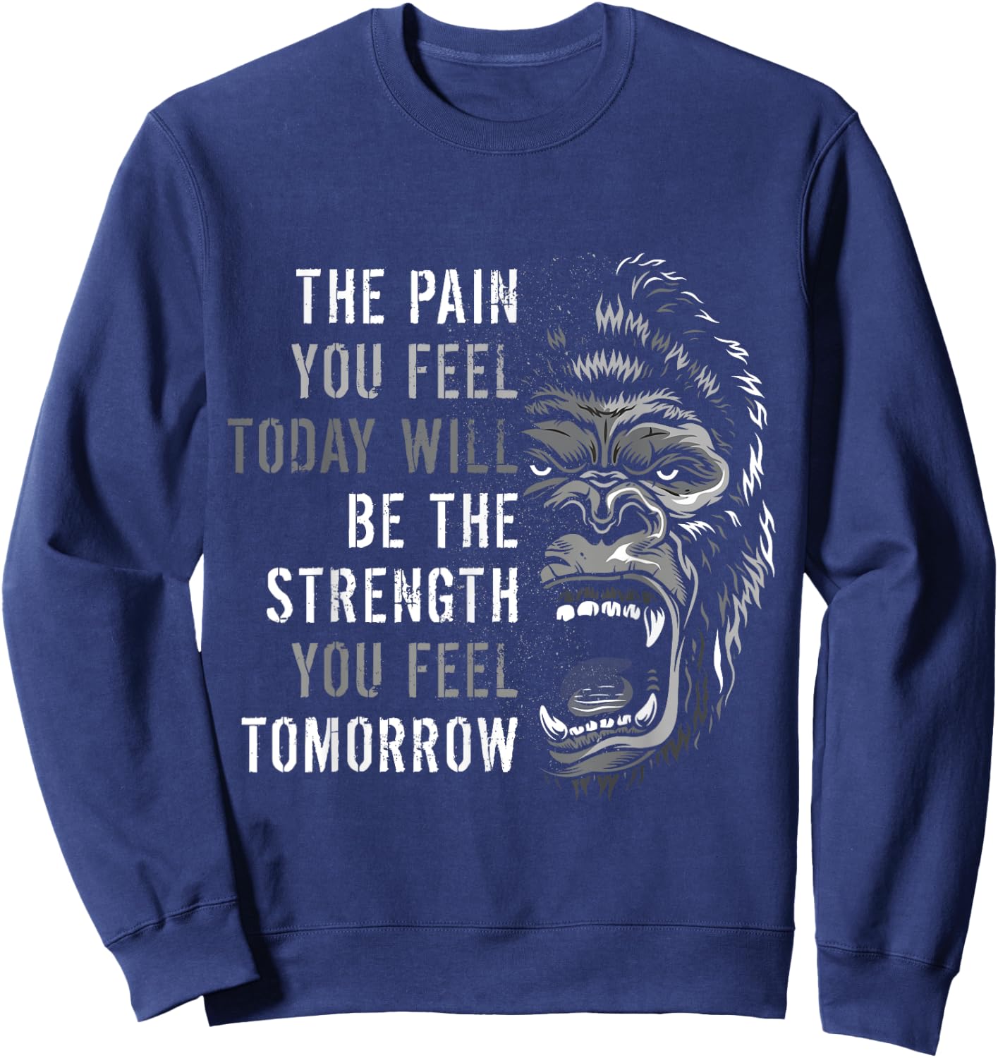 Motivation Workout And Gym Quotes Gorilla Mindset Training Sweatshirt - Sweatshirt | Navy