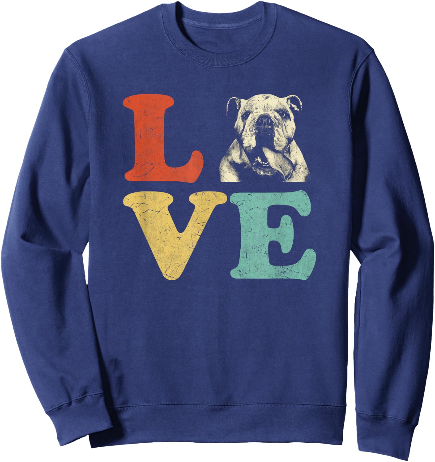 I Love My Bulldog English Bulldog Dog Lovers Sweatshirt - Sweatshirt | Navy
