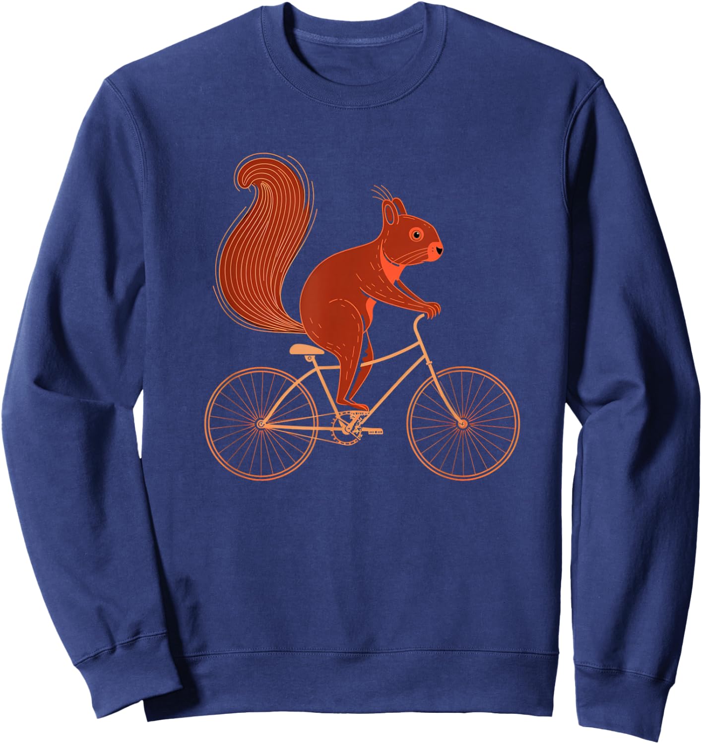 Squirrel Bicycle Funny Cycling Animal Cyclist Sweatshirt - Sweatshirt | Navy