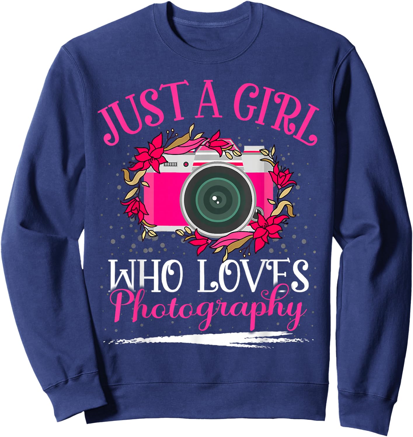 Just A Girl Who Loves Photography Girls Sweatshirt - Sweatshirt | Navy