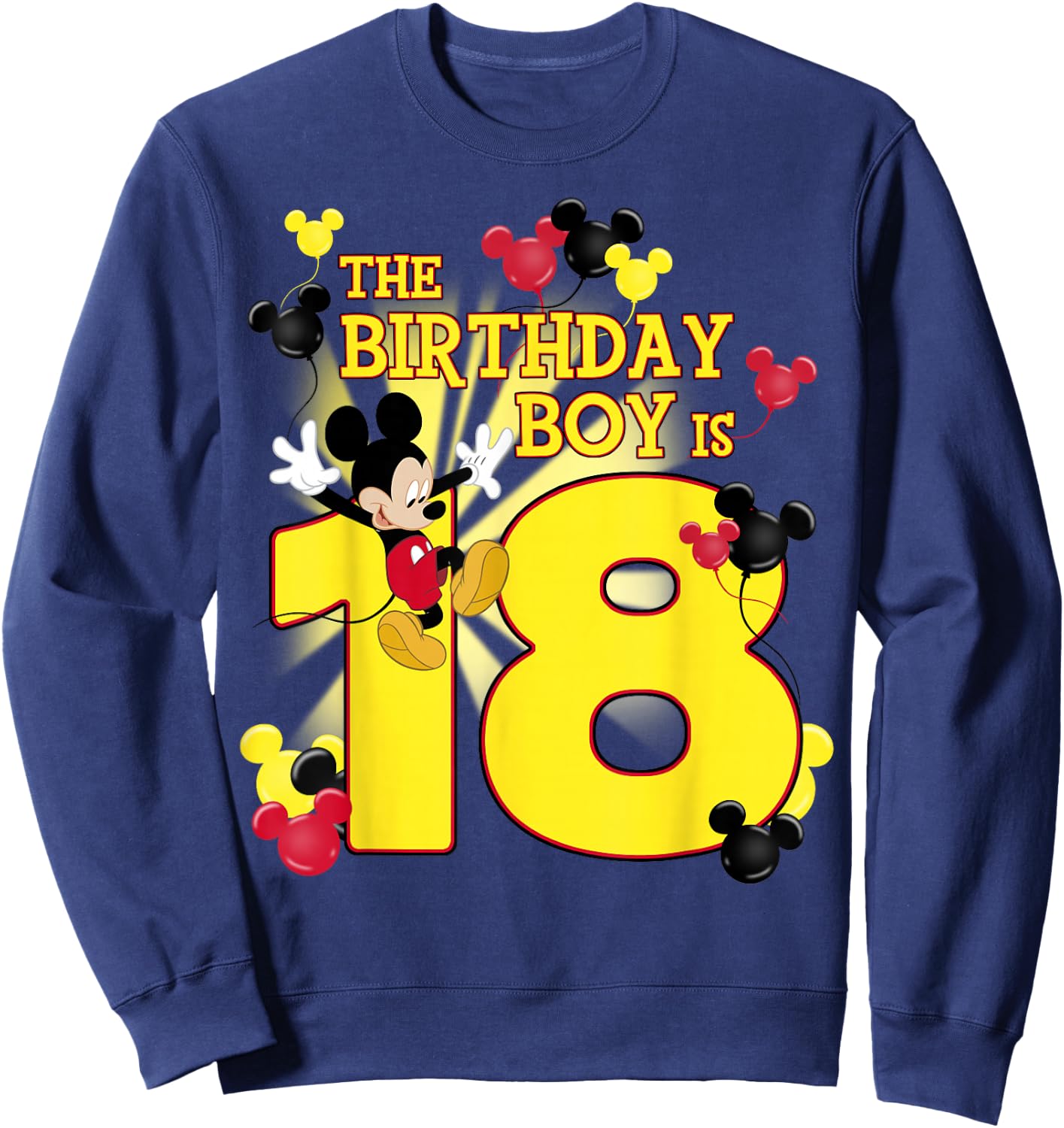 Disney Mickey And Friends Mickey 18th Birthday Boy Sweatshirt - Sweatshirt | Navy