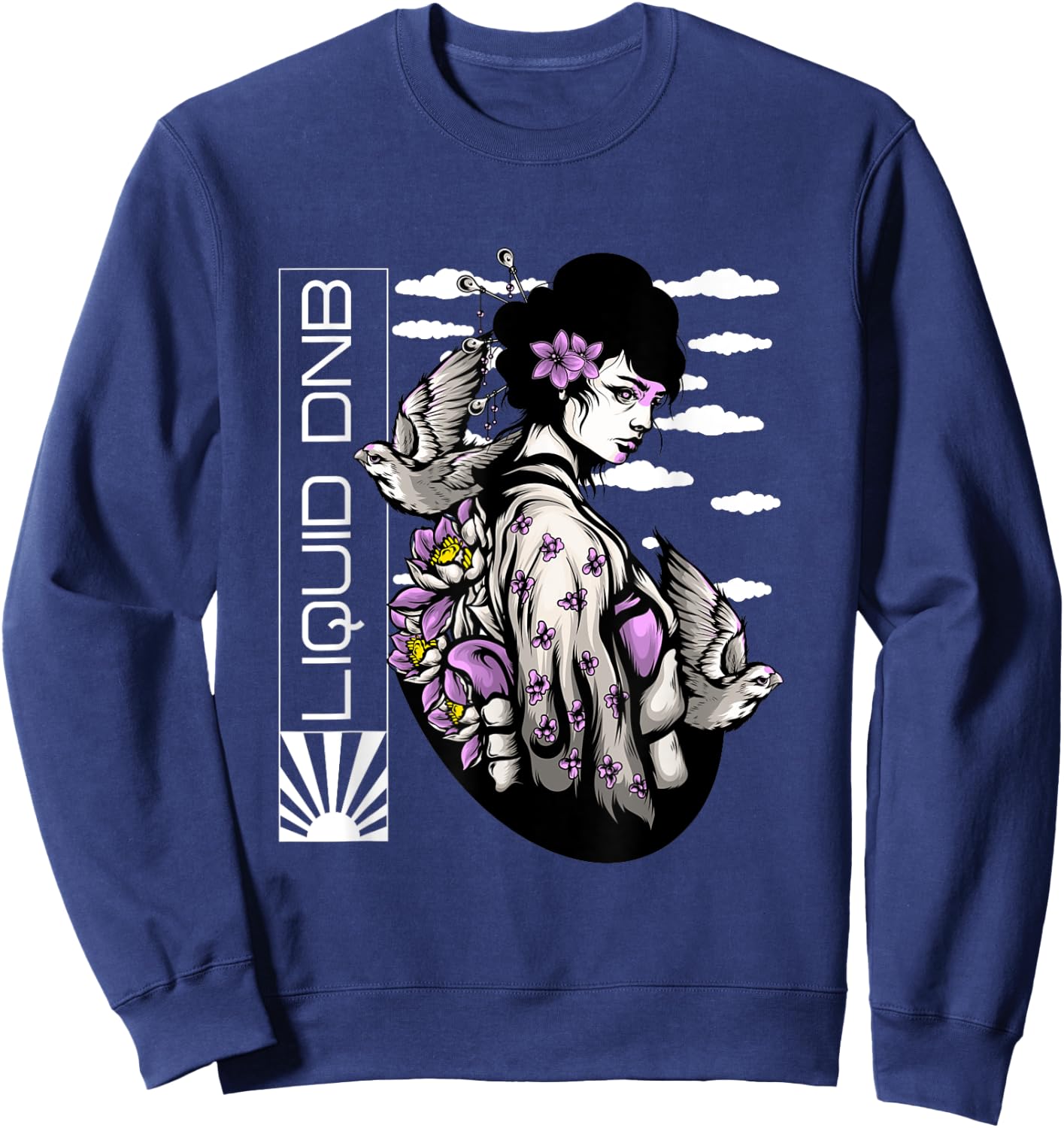 Liquid DnB Music Liquid Jungle EDM Drum And Bass Sweatshirt - Sweatshirt | Navy