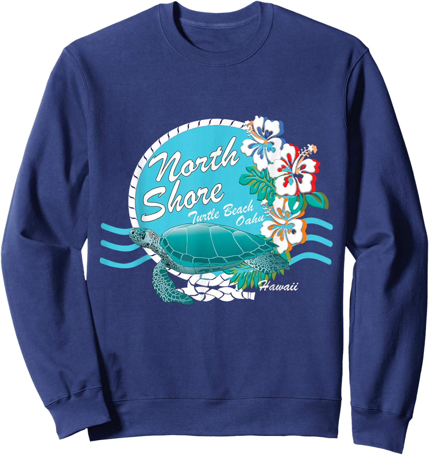 Turtle Beach Oahu Hawaii North Shore Sea Turtle Keepsake Sweatshirt - Sweatshirt | Navy