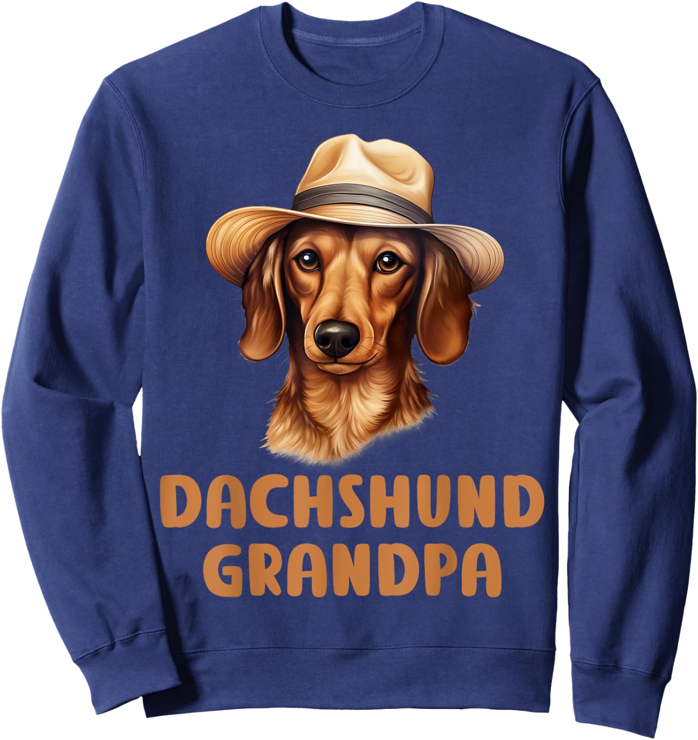 Dachshund Grandpa Dog Lover Gift Funny Puppy Dachshund Owner Women Kids Sweatshirt - Sweatshirt | Navy