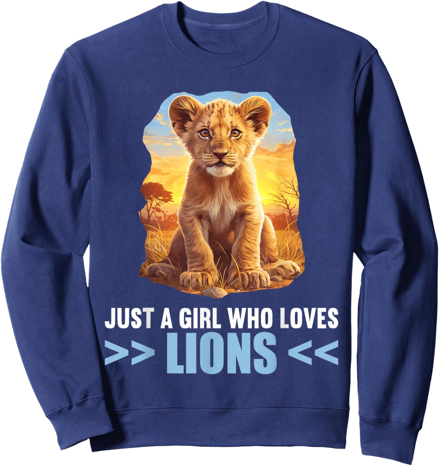 Just a Girl who loves Lions Lion Sweatshirt - Sweatshirt | Navy