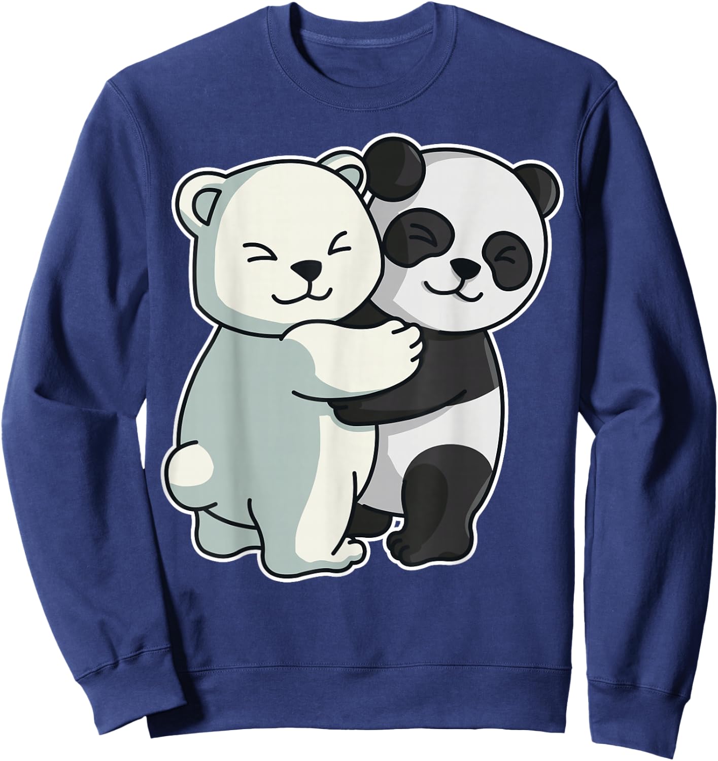 Icebear Panda cute Polar bear Hug Cuddle Animals Hugging Sweatshirt - Sweatshirt | Navy