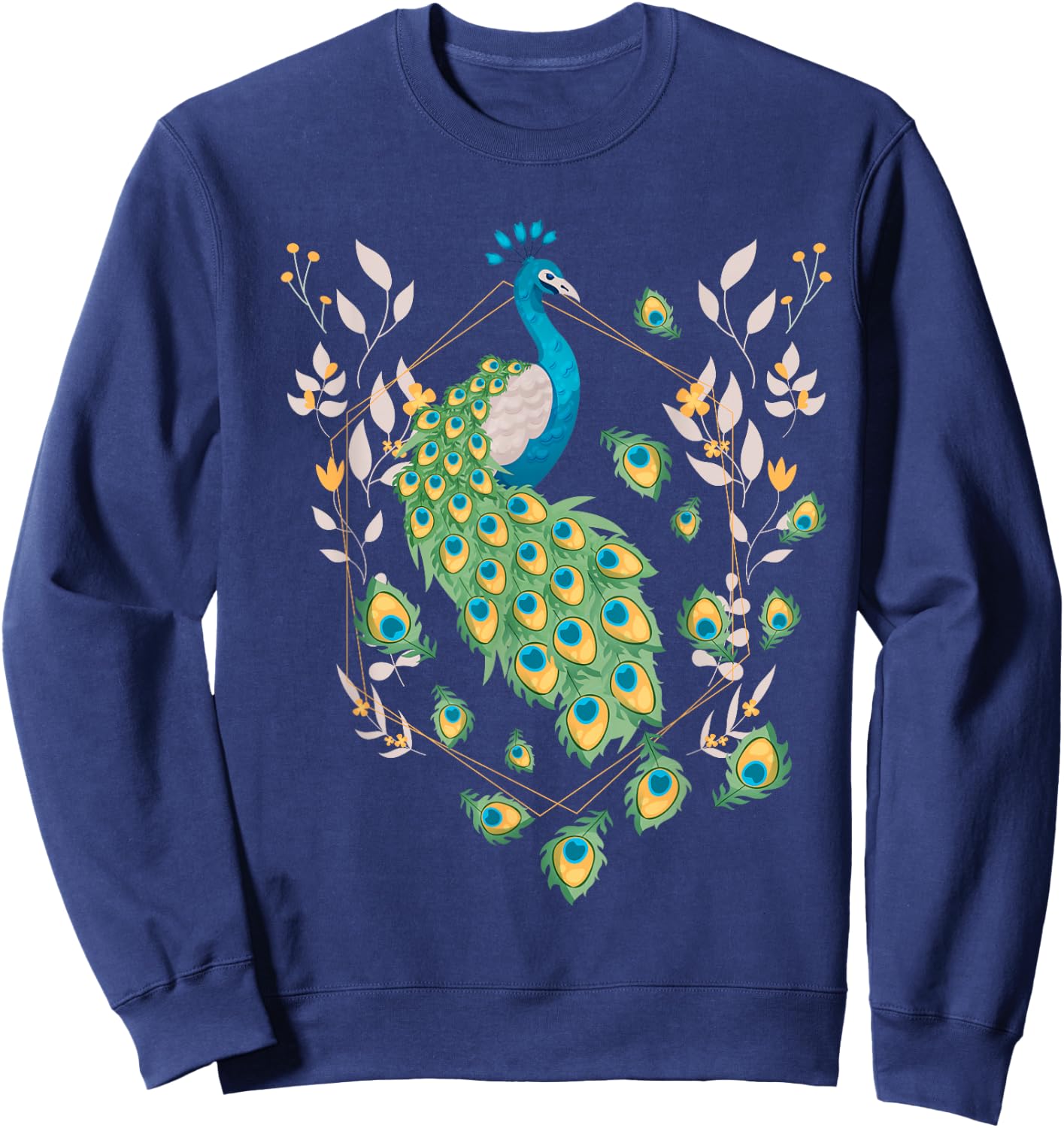 Colorful Peacock Sweatshirt - Sweatshirt | Navy
