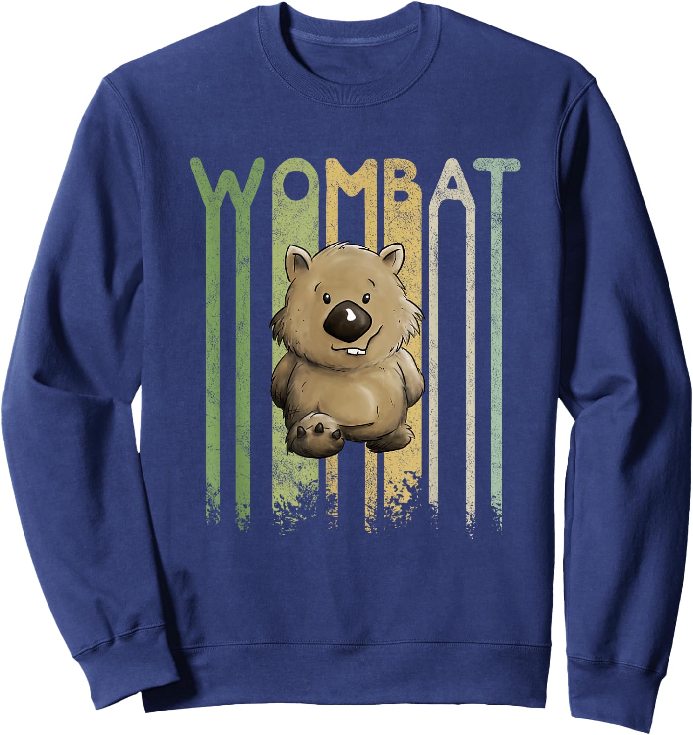 Funky Retro Style Cute Cartoon Marsupial Wombat Sweatshirt - Sweatshirt | Navy