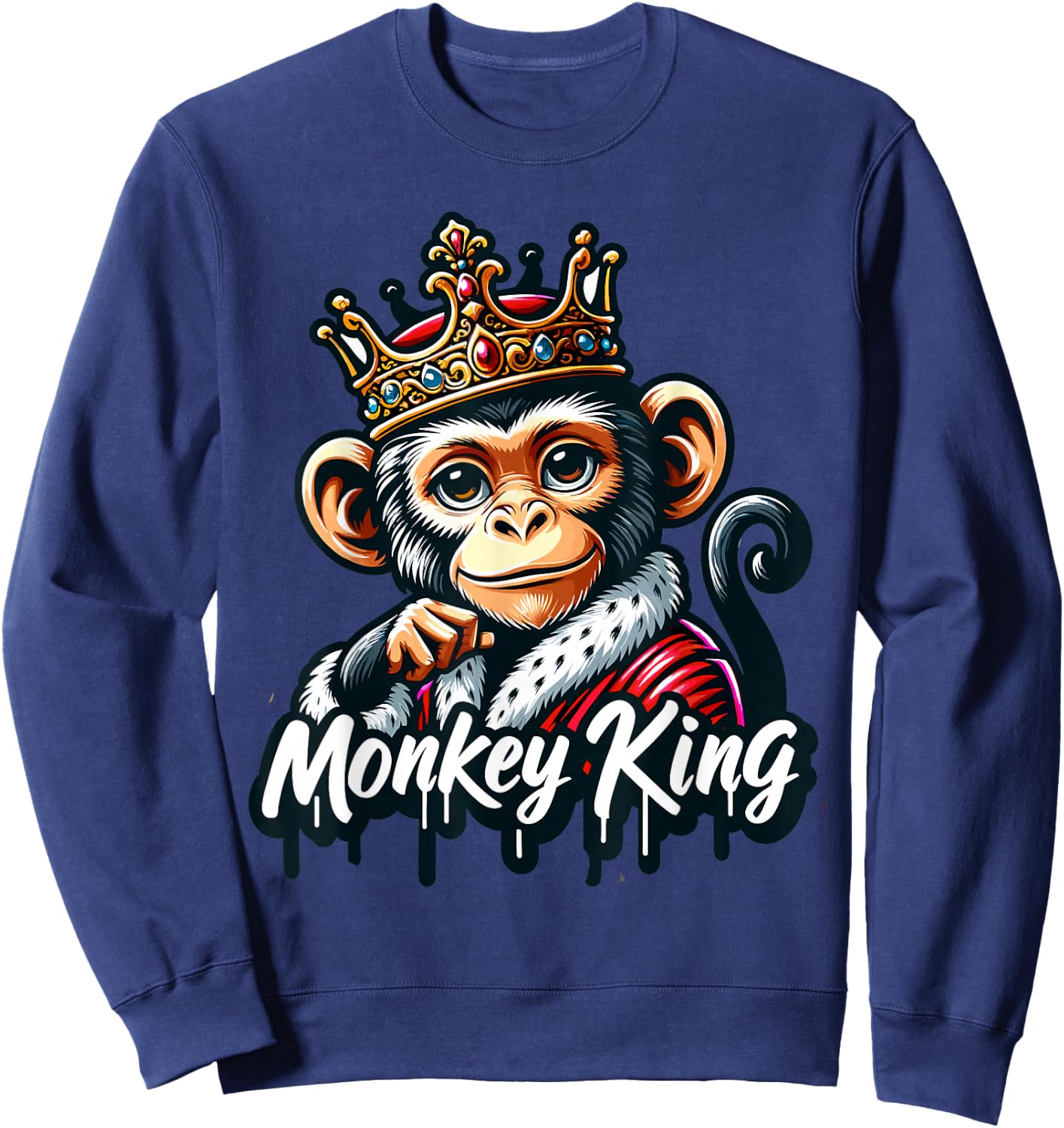 Monkey King | Boys Monkey Lover | Monkey Sweatshirt - Sweatshirt | Navy