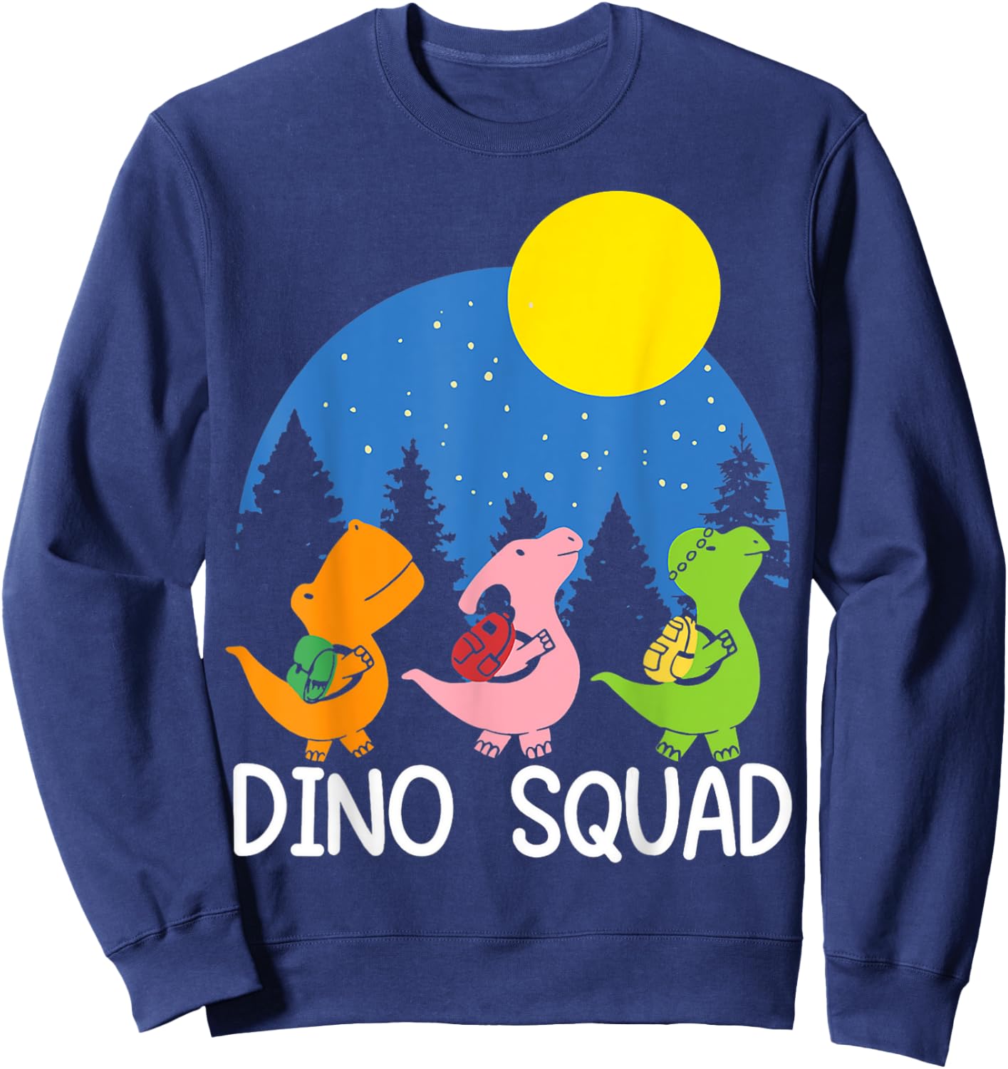 Dino Squad Fossils Dinosaur Matching Dinosaur Love Graphic Sweatshirt - Sweatshirt | Navy