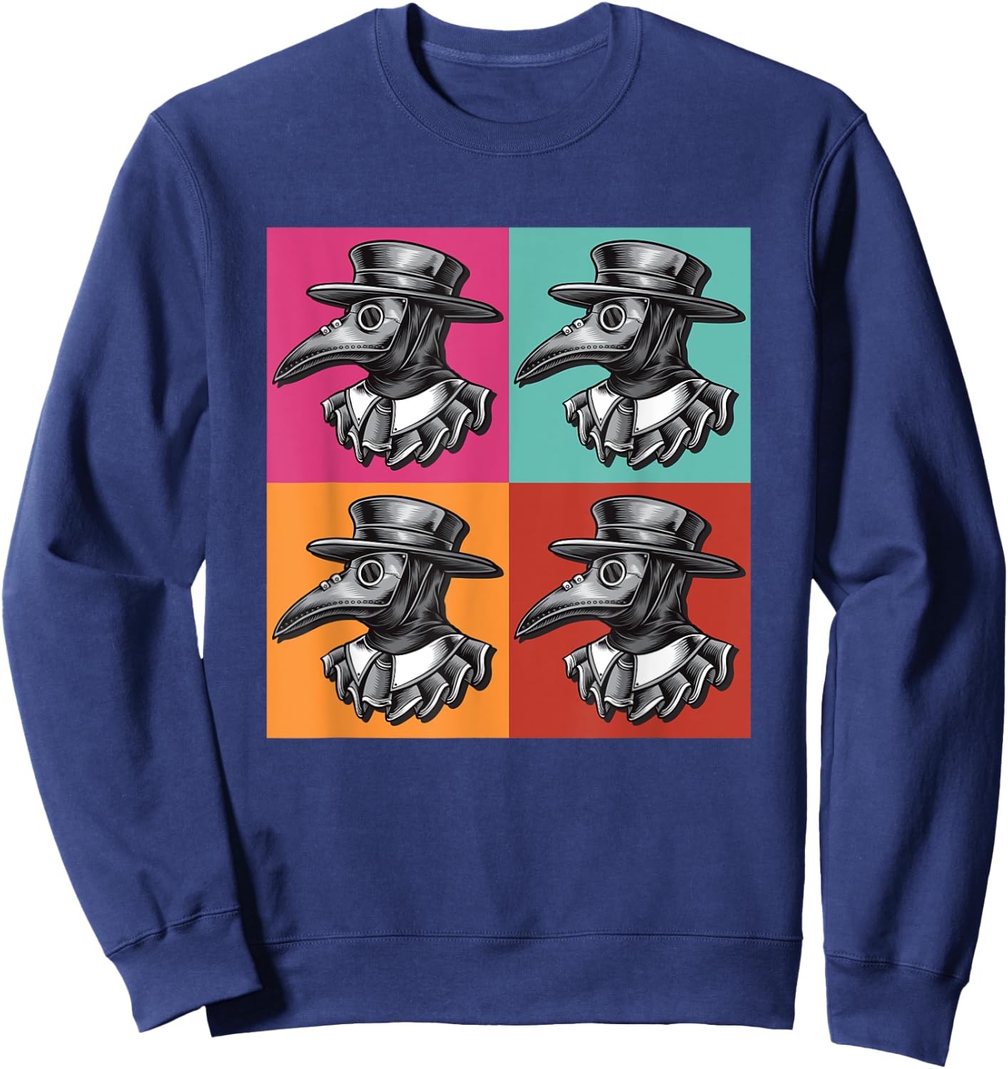 Plague Doctor Medieval Steampunk Popart Sweatshirt - Sweatshirt | Navy