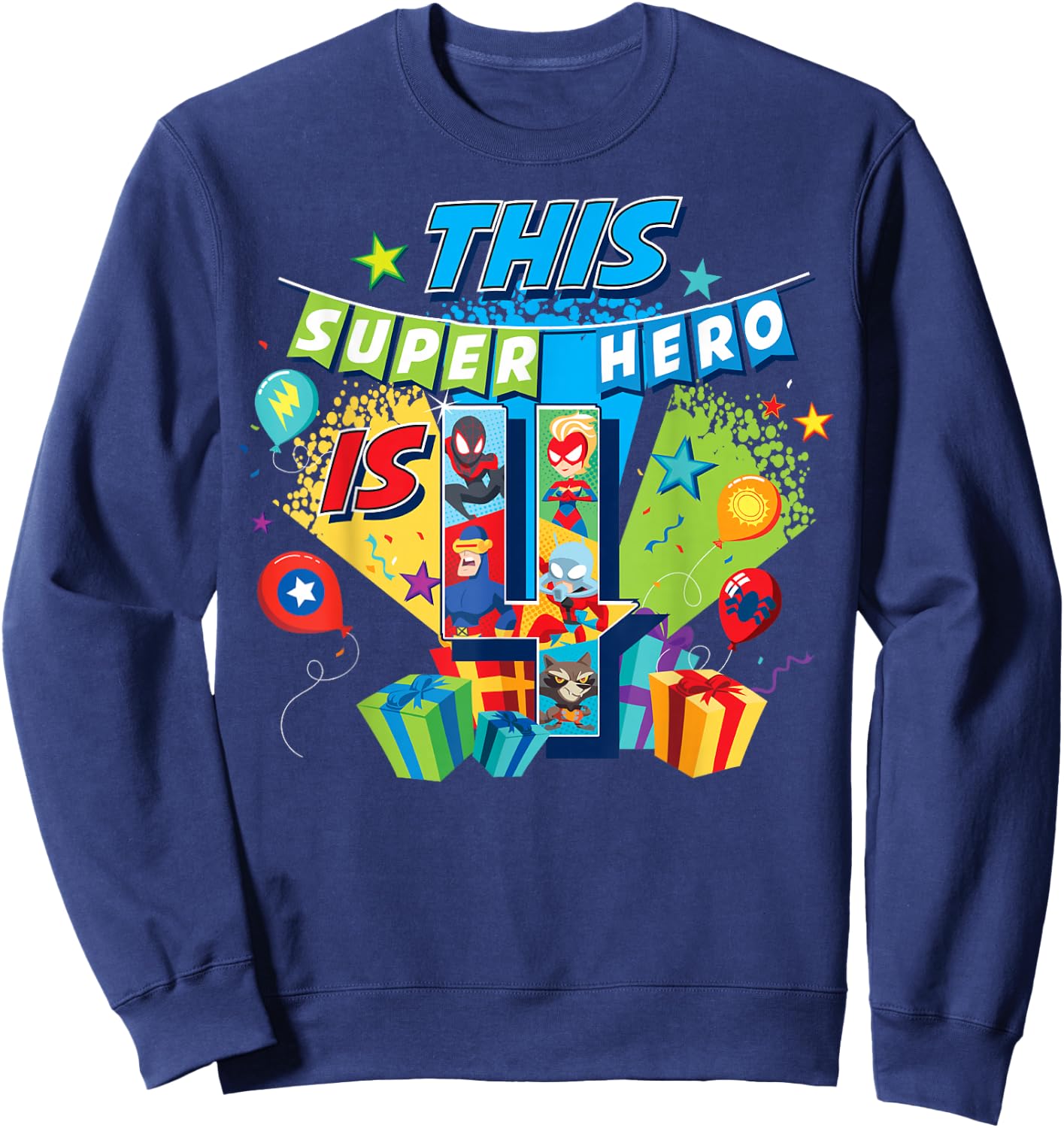 Marvel Avengers Birthday This Super Hero Is 4 Sweatshirt - Sweatshirt | Navy