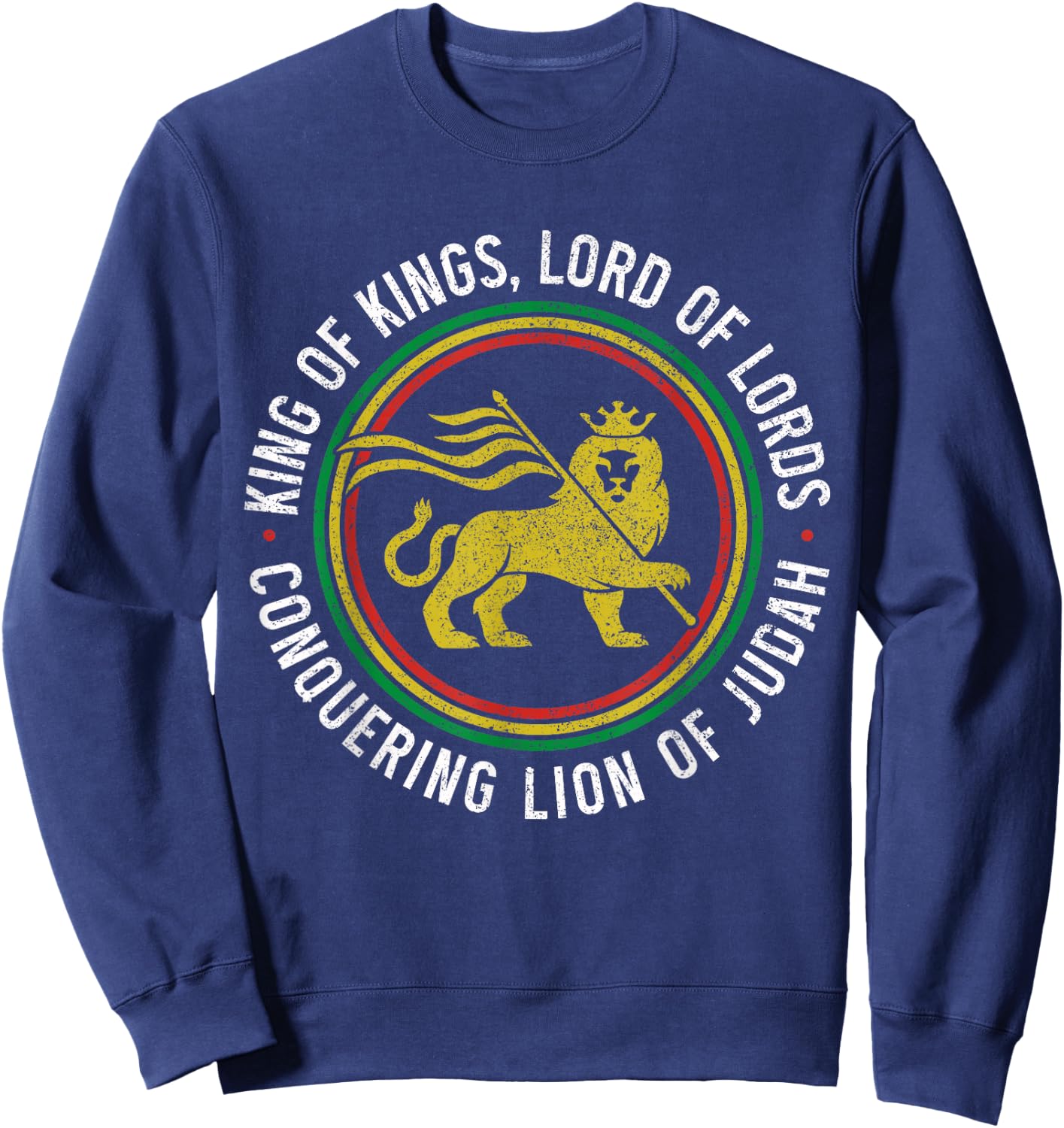 Lion Of Judah Reggae Music Rastafari Hebrew Israelite Sweatshirt - Sweatshirt | Navy
