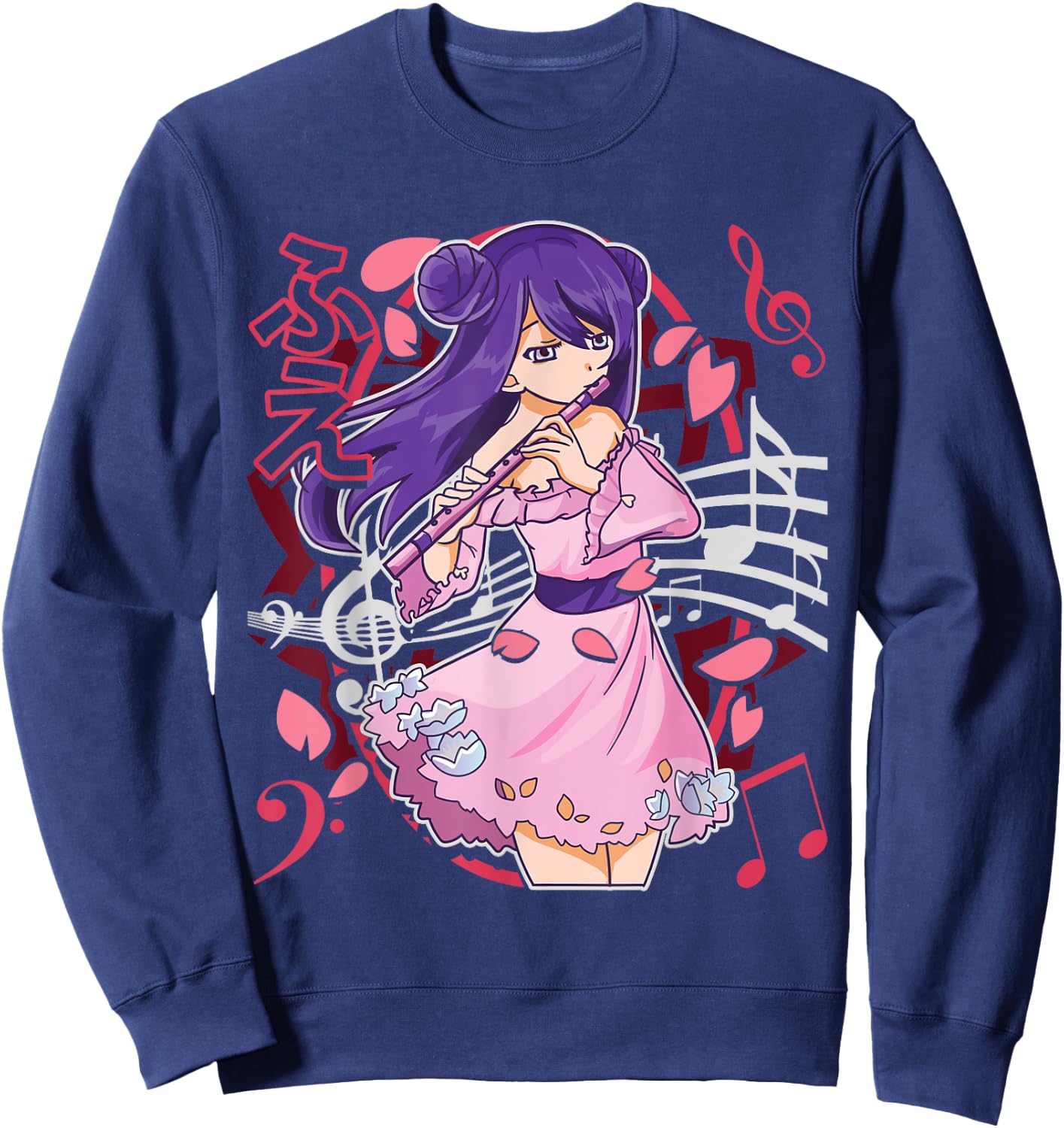 The Flutist | Anime Flute Musician Marching Band Manga Otaku Sweatshirt - Sweatshirt | Navy