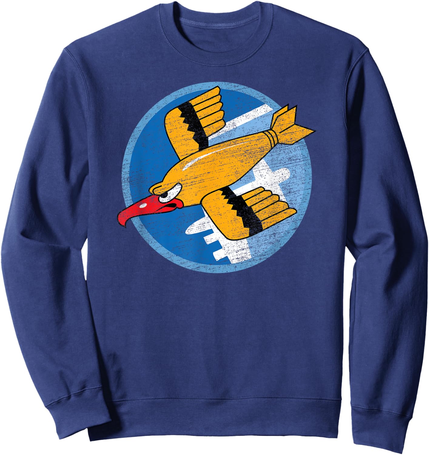 THE SALTY VETERAN WW2 91st Bomb Squadron Flying Fortress Soaring Bird Patch Adult - Black - Small Sweatshirt - Sweatshirt | Navy