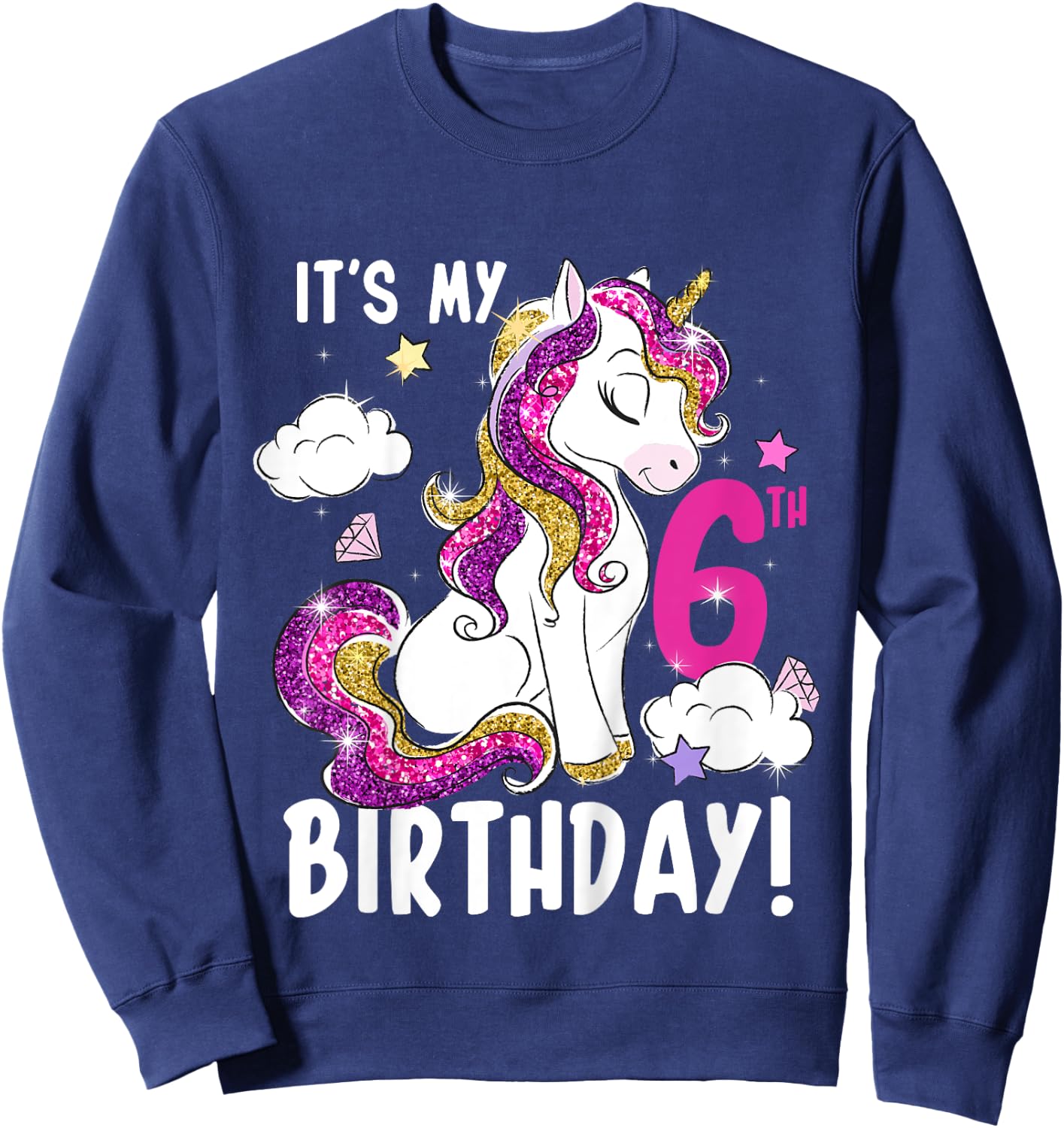 It's My 6th Birthday Unicorn Sweatshirt - Sweatshirt | Navy
