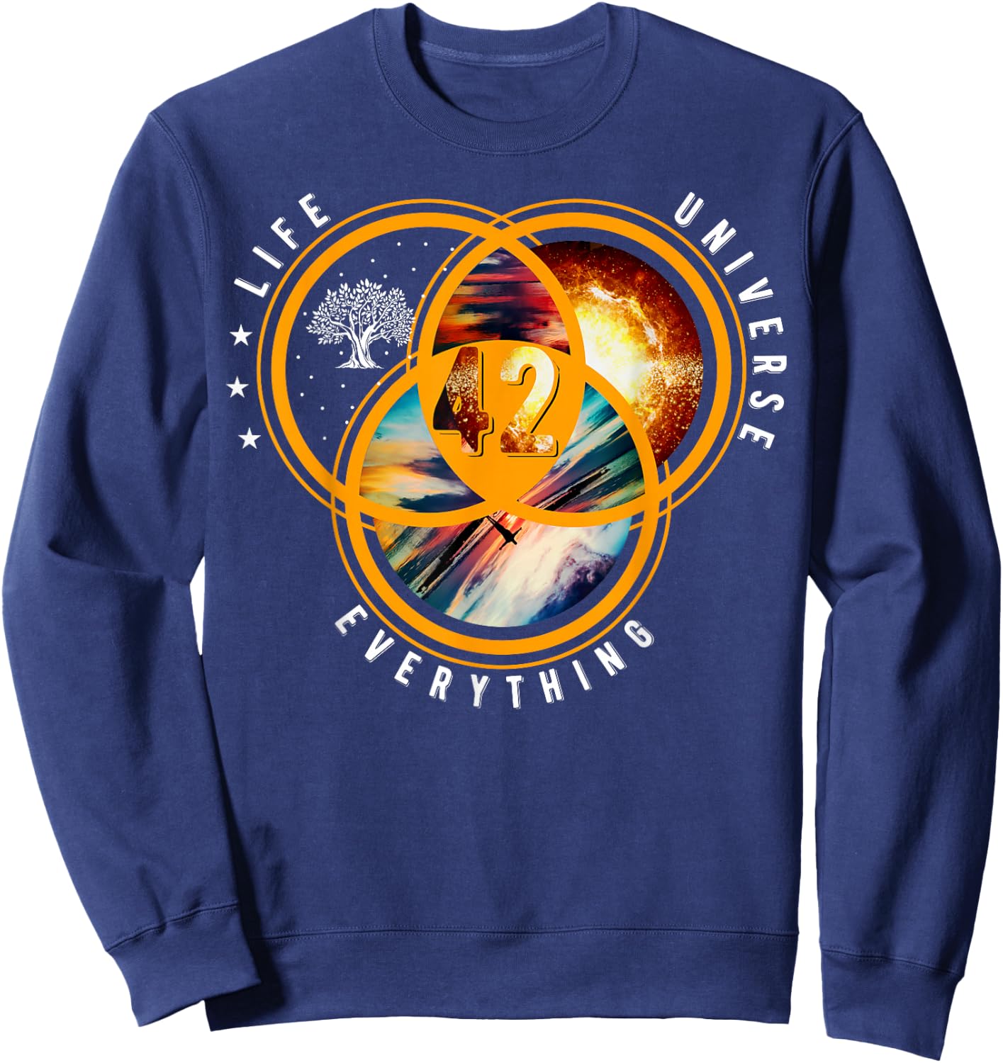 The answer to life universe and all solar system Sweatshirt - Sweatshirt | Navy
