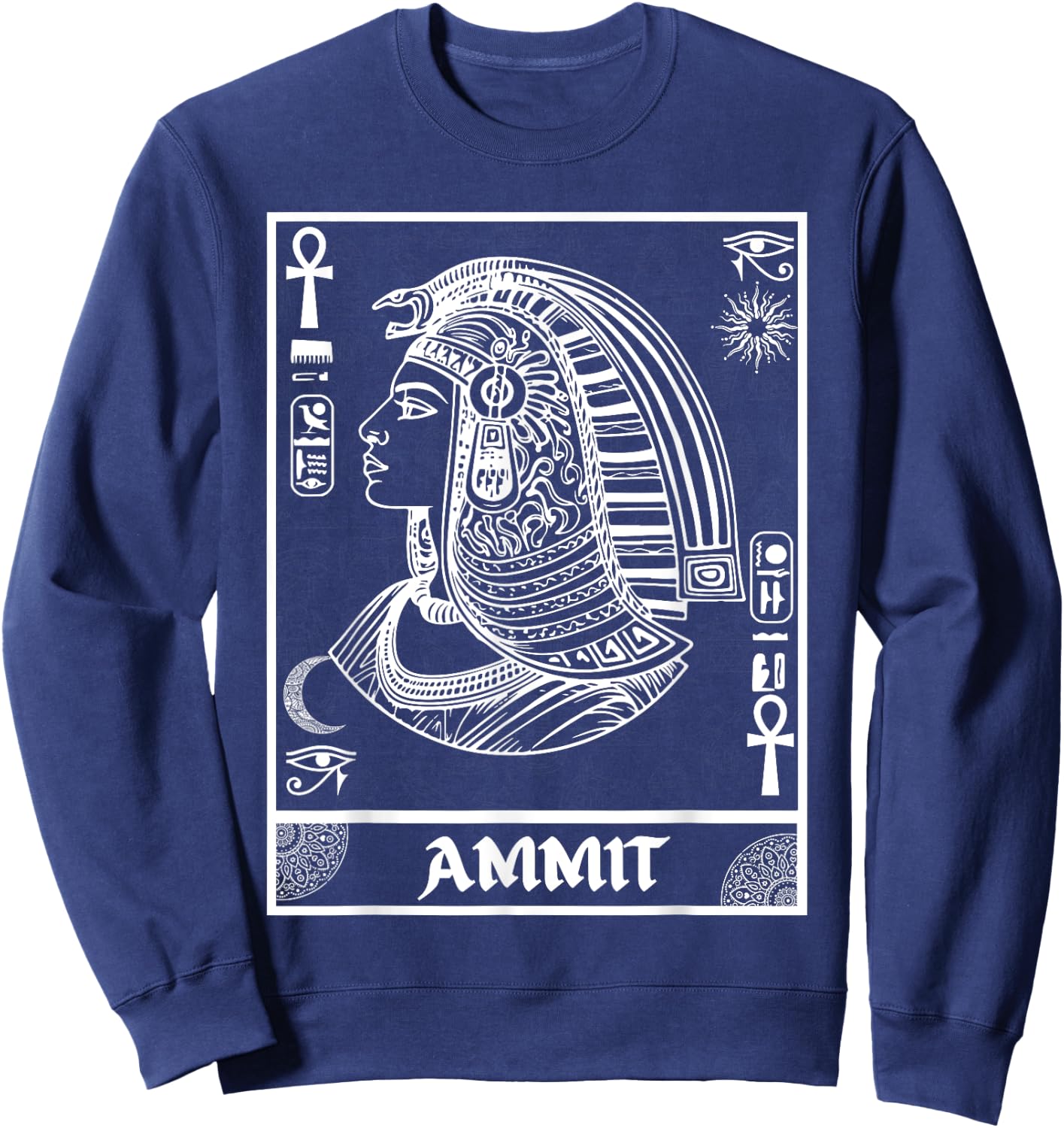 Ancient Egypt Ammit Egyptian Goddess Kemetic Art Sweatshirt - Sweatshirt | Navy