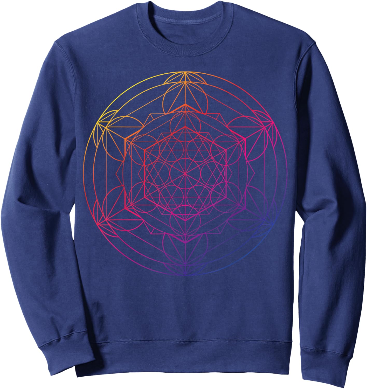 Sacred Geometry for a Spiritual Zen Gothic Mandala Sweatshirt - Sweatshirt | Navy