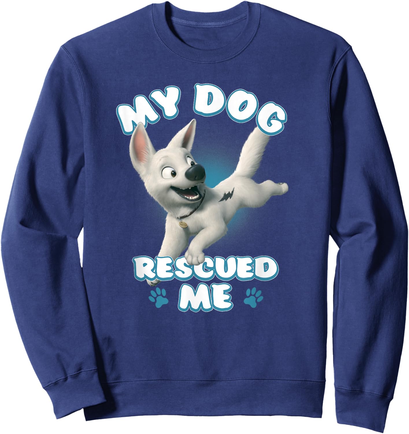 Disney Bolt My Dog Rescued Me Paw Prints Sweatshirt - Sweatshirt | Navy