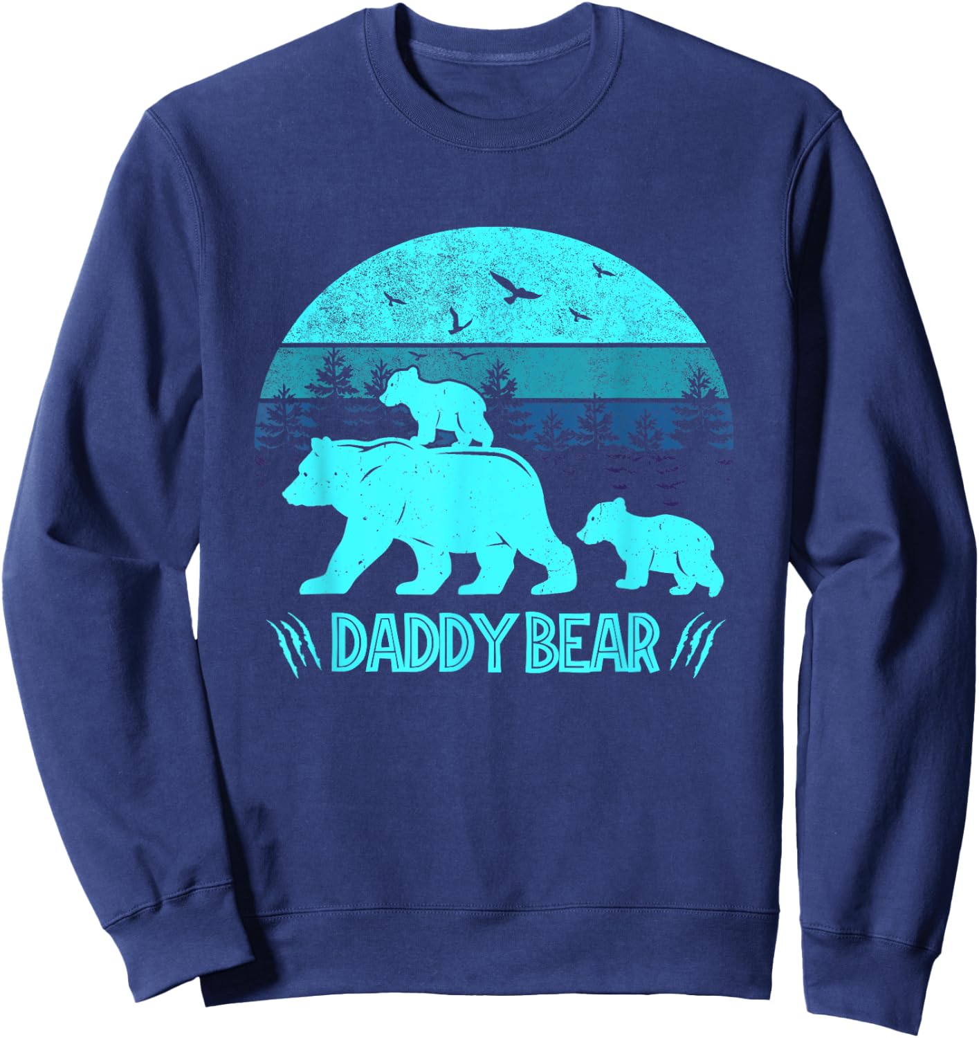 Daddy Bear 2 Cubs - Daddy Bear Twin - Dad 2 Kids Sweatshirt - Sweatshirt | Navy