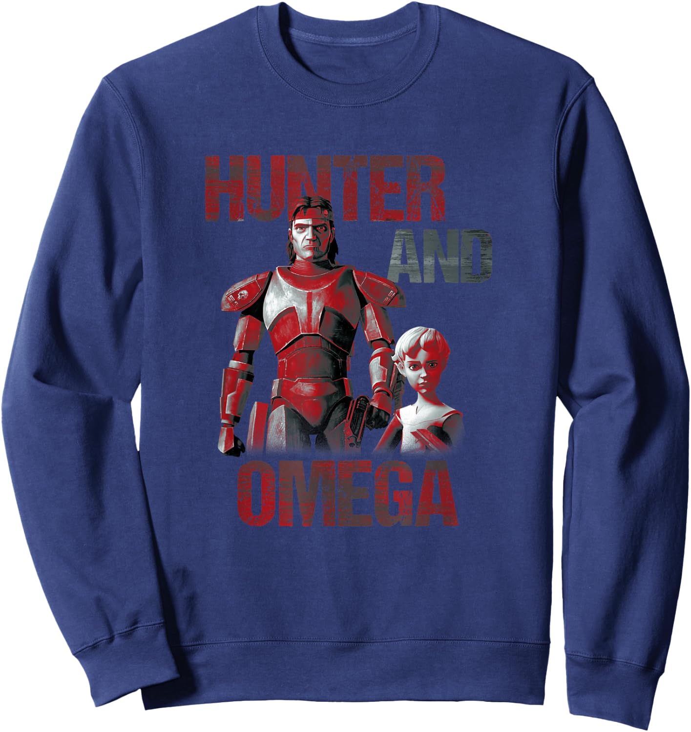 Star Wars: The Bad Batch Hunter And Omega Sweatshirt - Sweatshirt | Navy