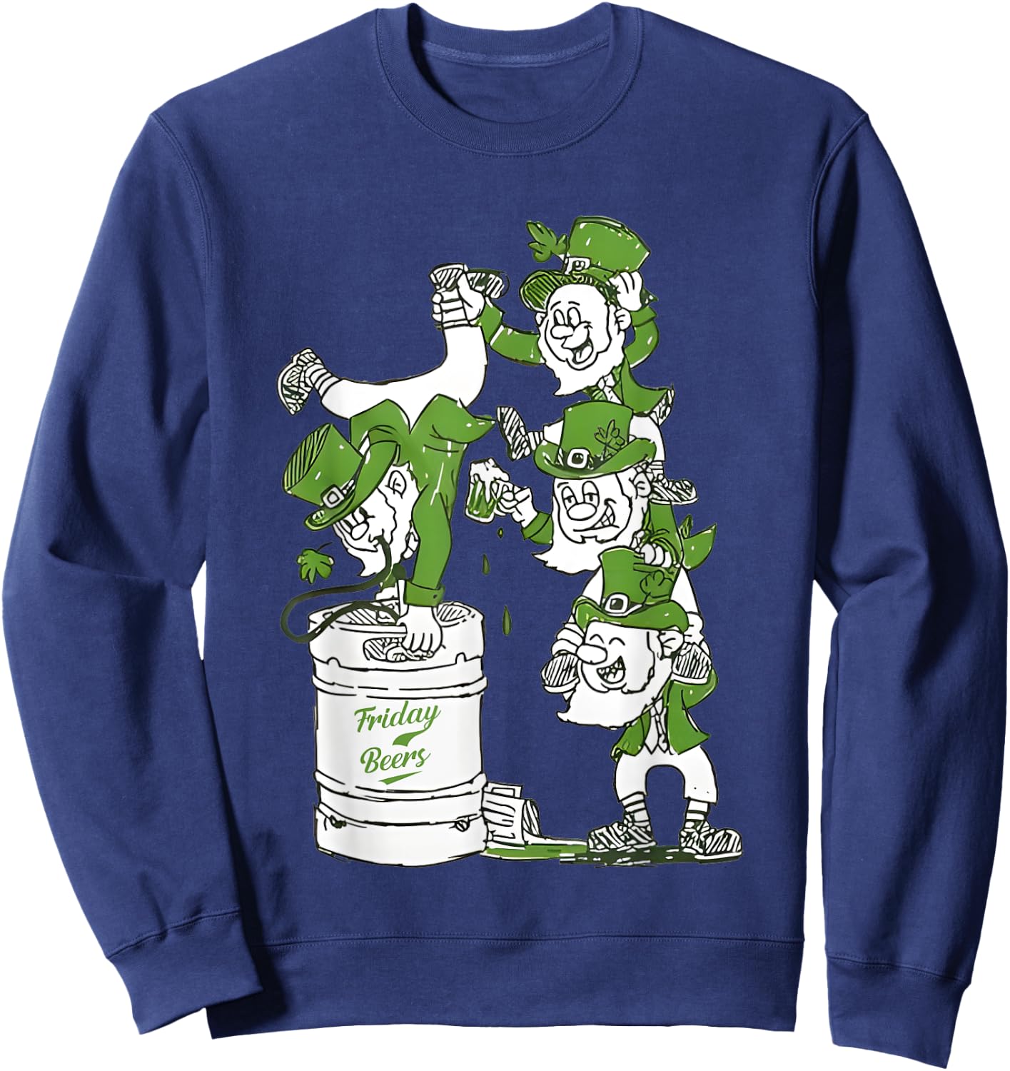 Irish Keg Stand Friday Beer Sweatshirt - Sweatshirt | Navy