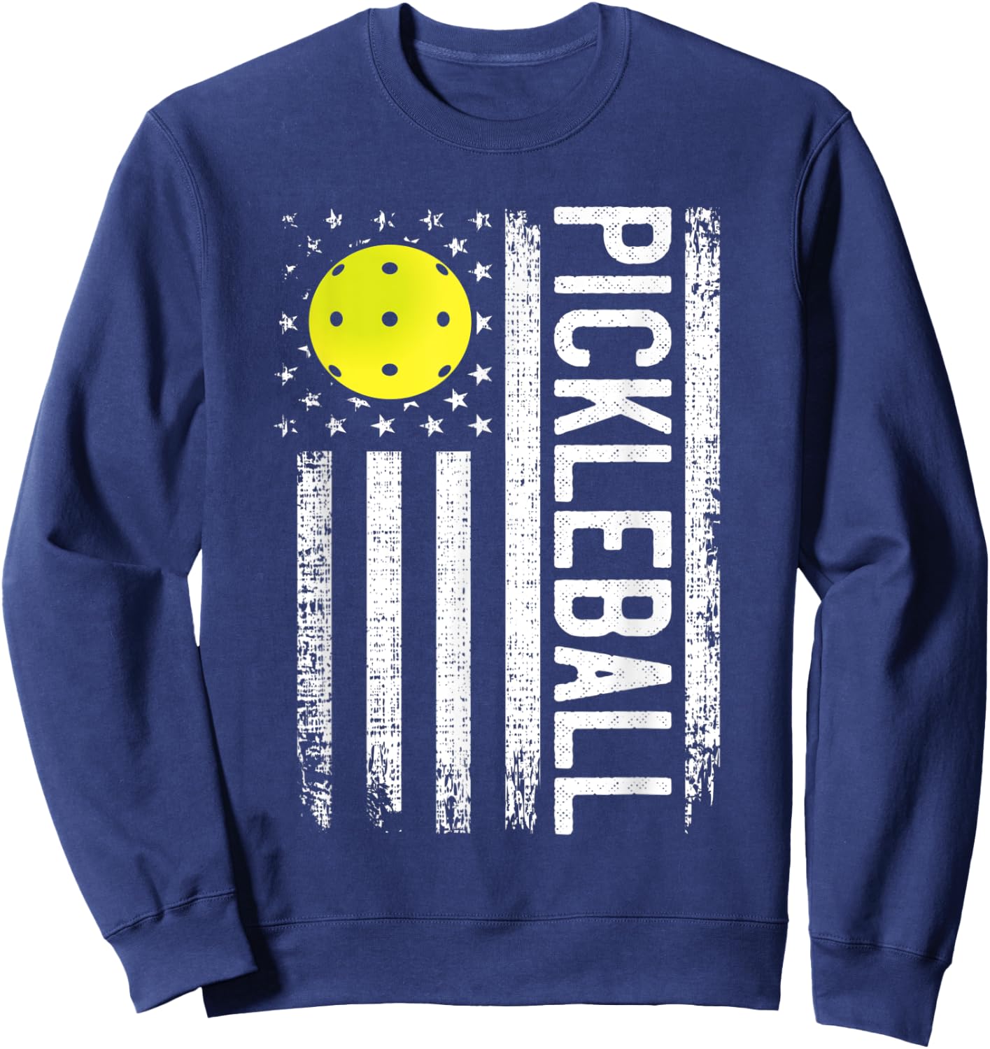 Pickleball Shirt American Flag Funny Pickleball Player Shirt Women Men Sweatshirt - Sweatshirt | Navy