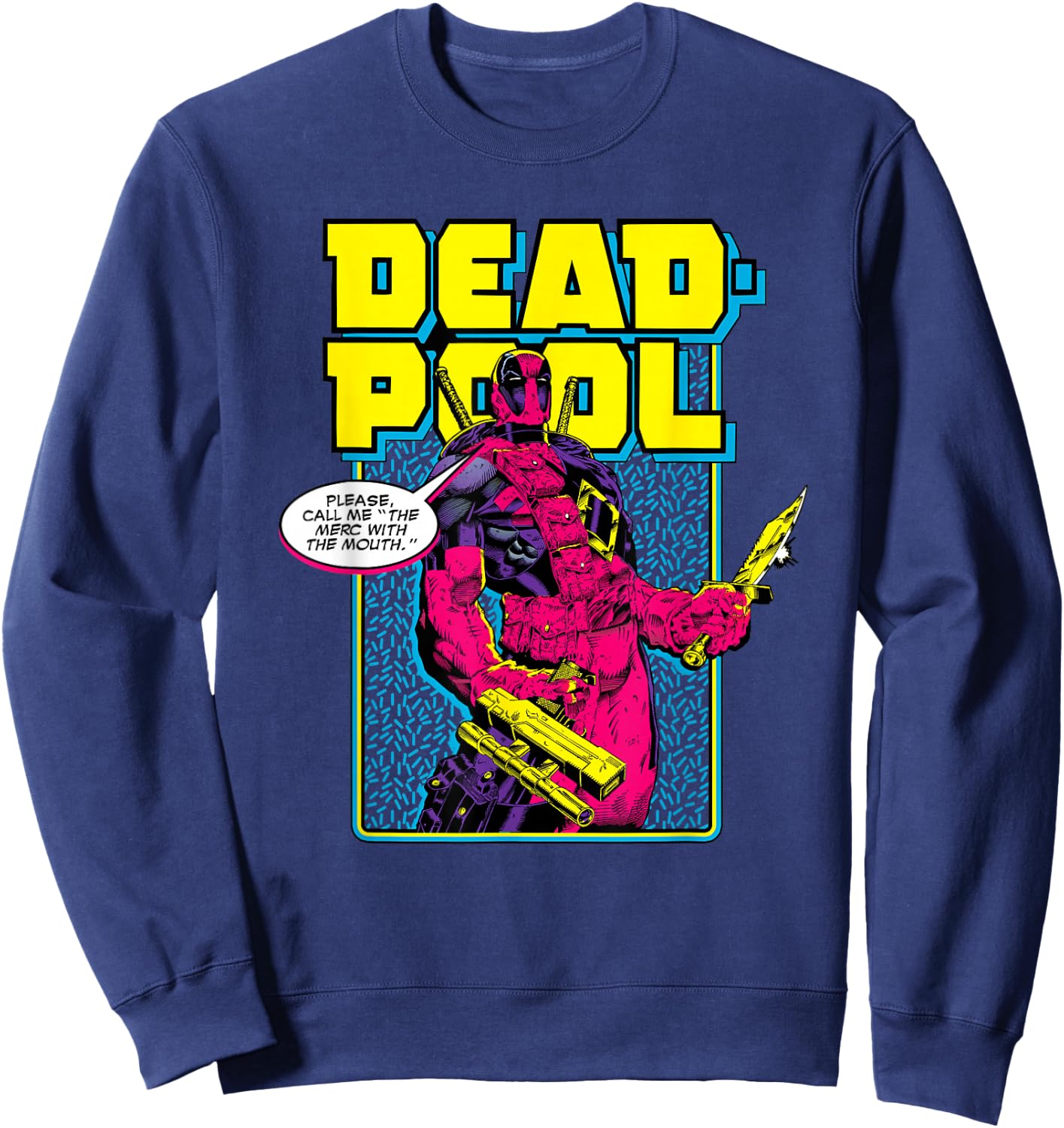 Marvel Deadpool Please Call me the Merc with the Mouth Sweatshirt - Sweatshirt | Navy