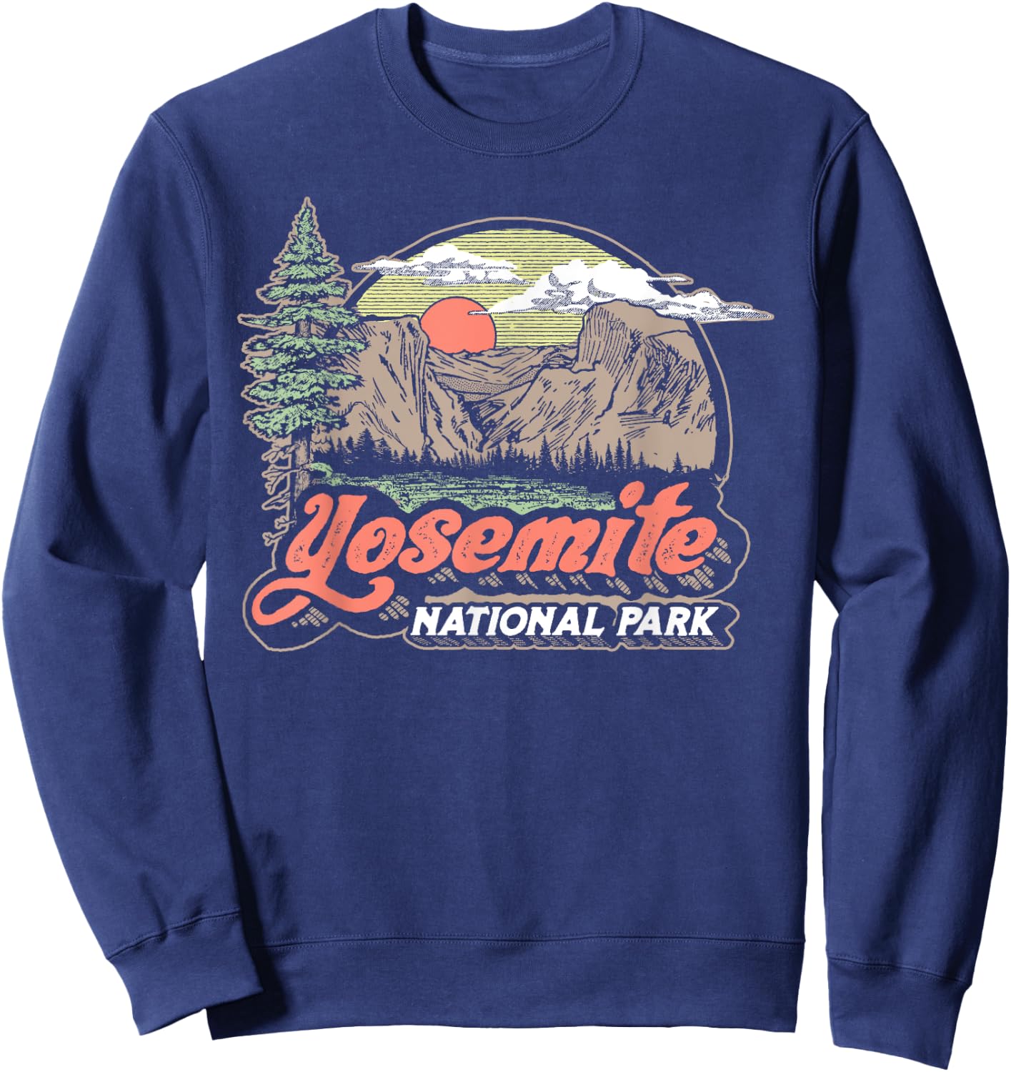 Vintage Yosemite National Park Retro Style Eighties 80s Sweatshirt - Sweatshirt | Navy