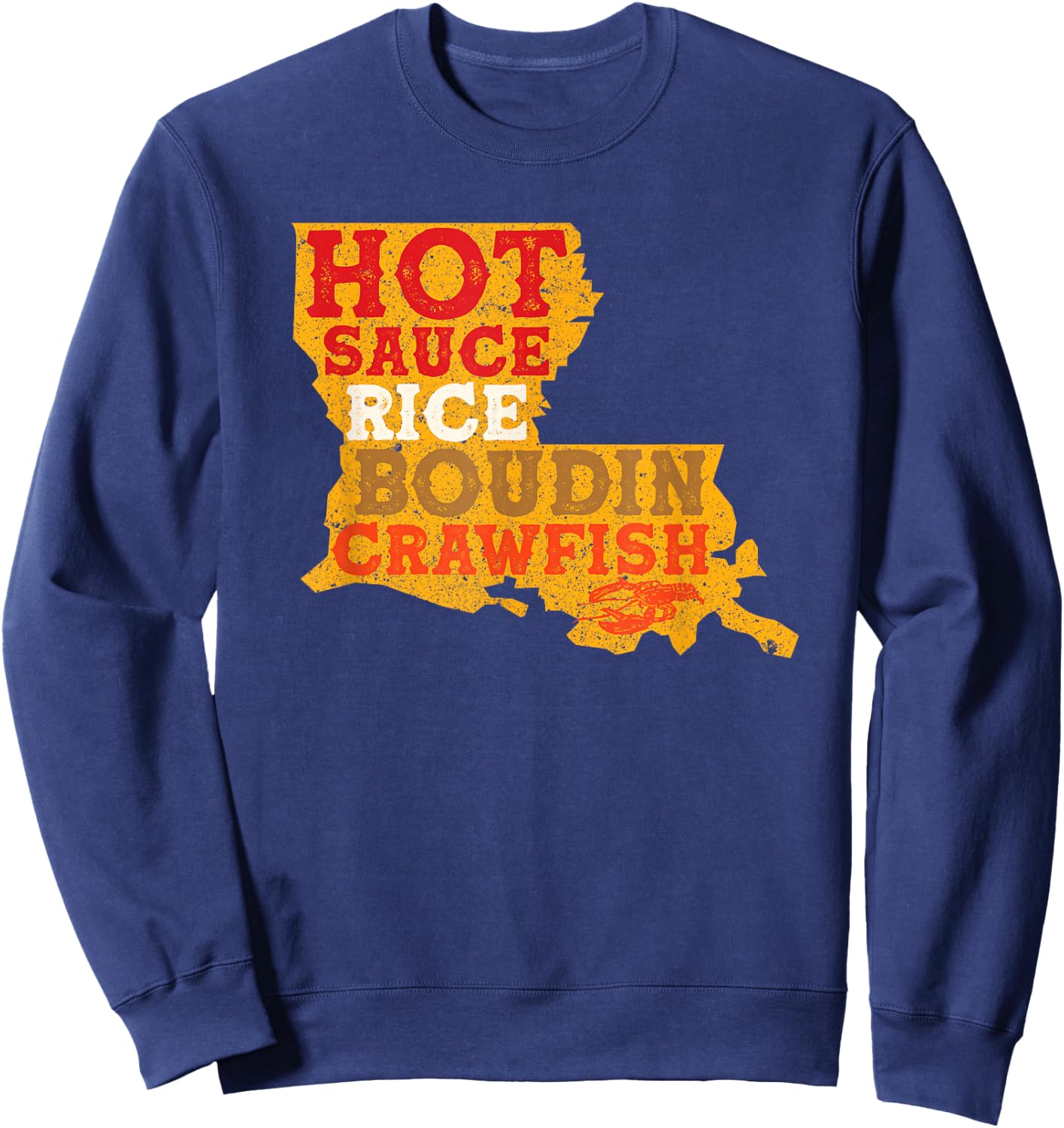 Crawfish Boil Retro Louisiana USA Cajun Seafood Festival Sweatshirt - Sweatshirt | Navy