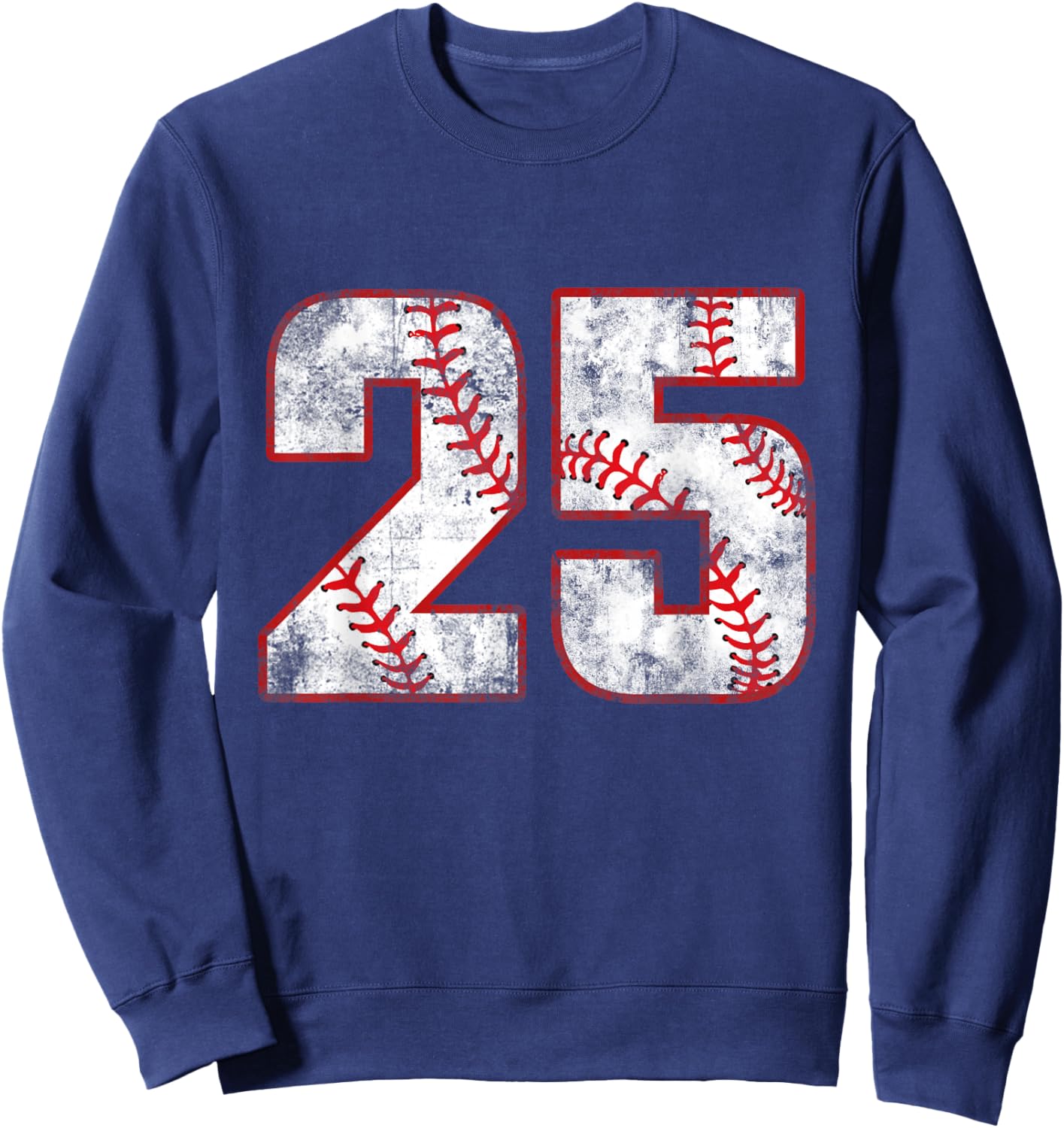 Vintage Baseball 25 Jersey Number Sweatshirt - Sweatshirt | Navy