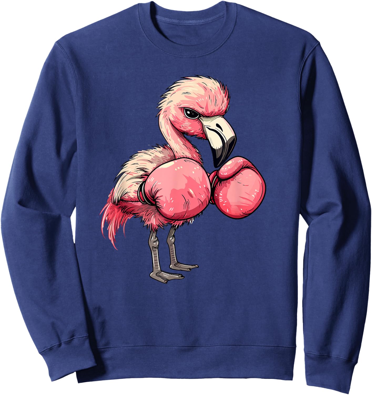 Funny Boxing Flamingo With Pink Gloves Kids Adults Sweatshirt - Sweatshirt | Navy