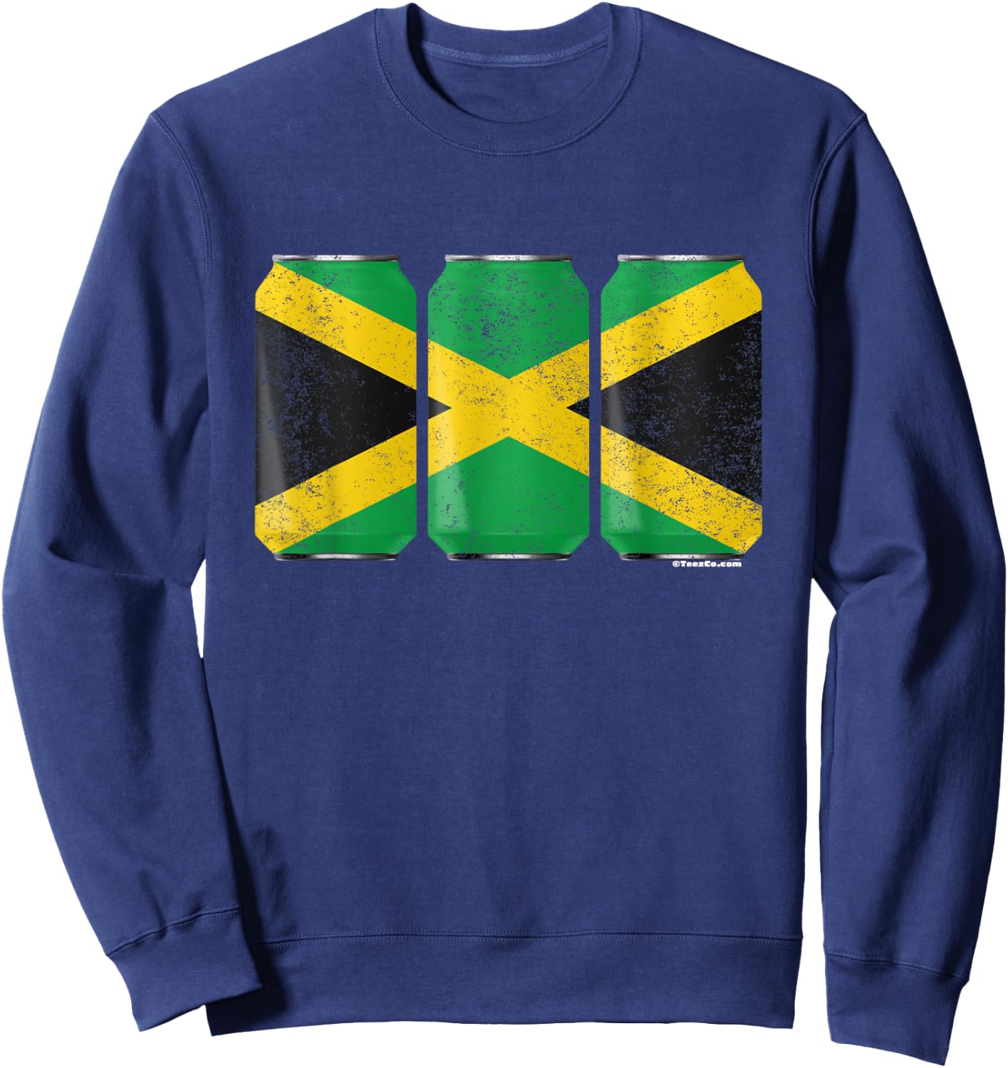 Cool Graphic Beer Cans Jamaica Flag Sweatshirt - Sweatshirt | Navy