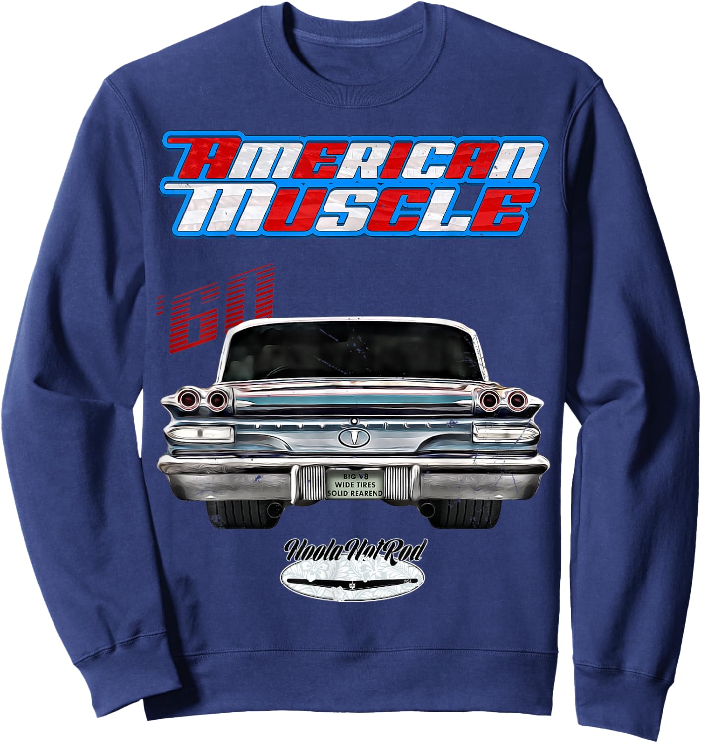 1960 Bonneville,Rockabilly,rusty car,distressed Sweatshirt - Sweatshirt | Navy