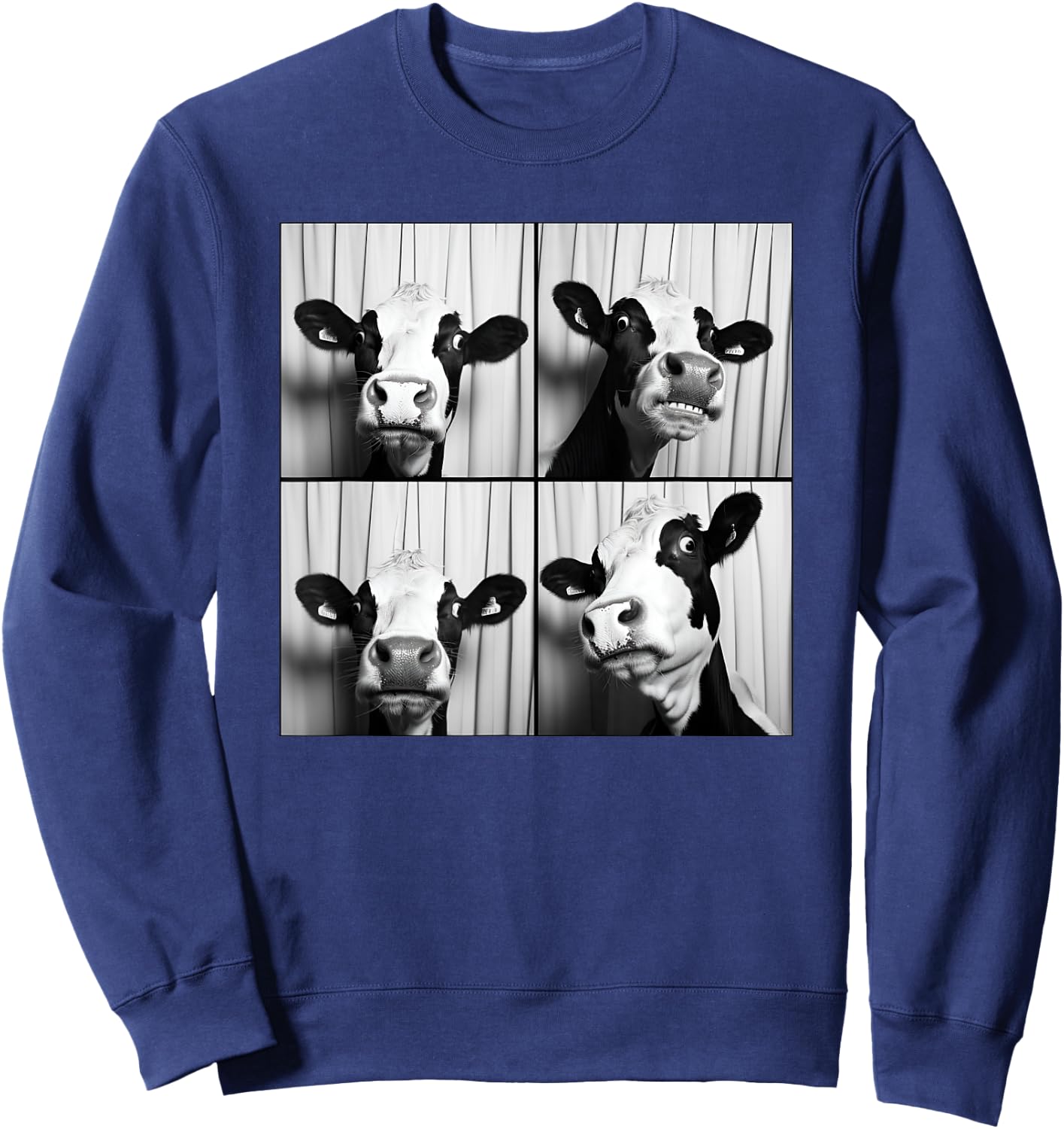 Cow Face Portrait Quirky Farmyard Farmer Funny Farm Animal Sweatshirt - Sweatshirt | Navy