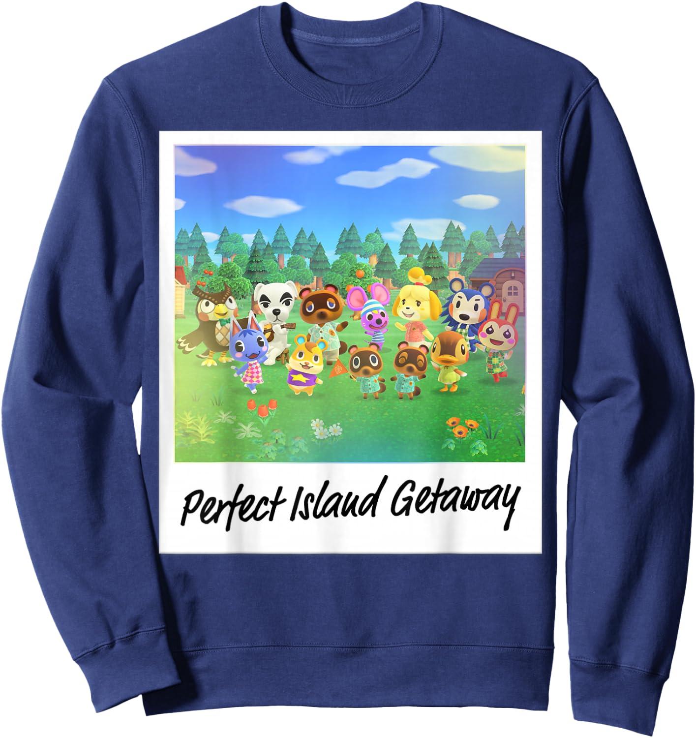 Animal Crossing: New Horizon Perfect Island Getaway Photo Sweatshirt - Sweatshirt | Navy