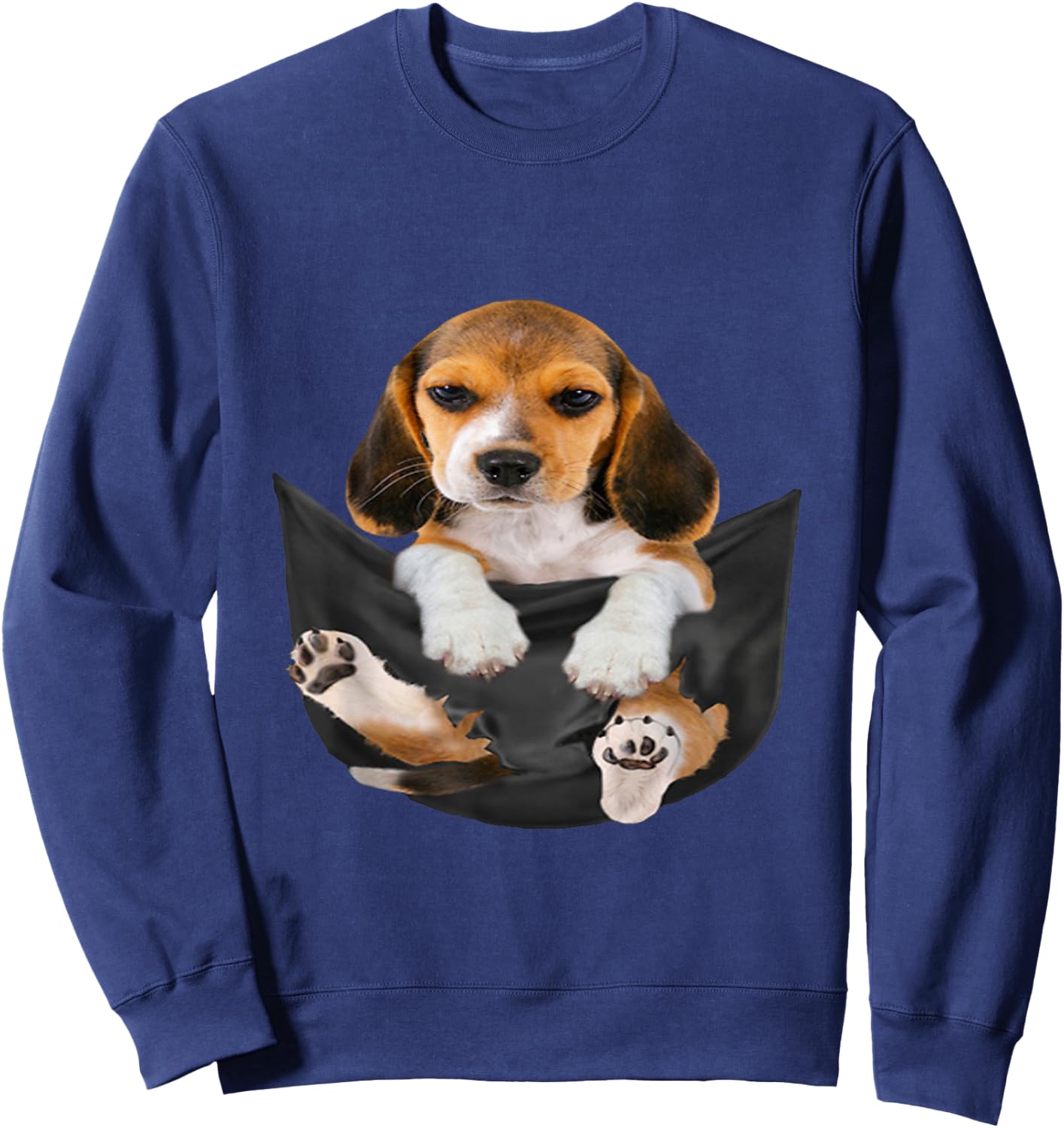 Dog Lovers Gifts Beagle In Pocket Funny Dog Face Sweatshirt - Sweatshirt | Navy