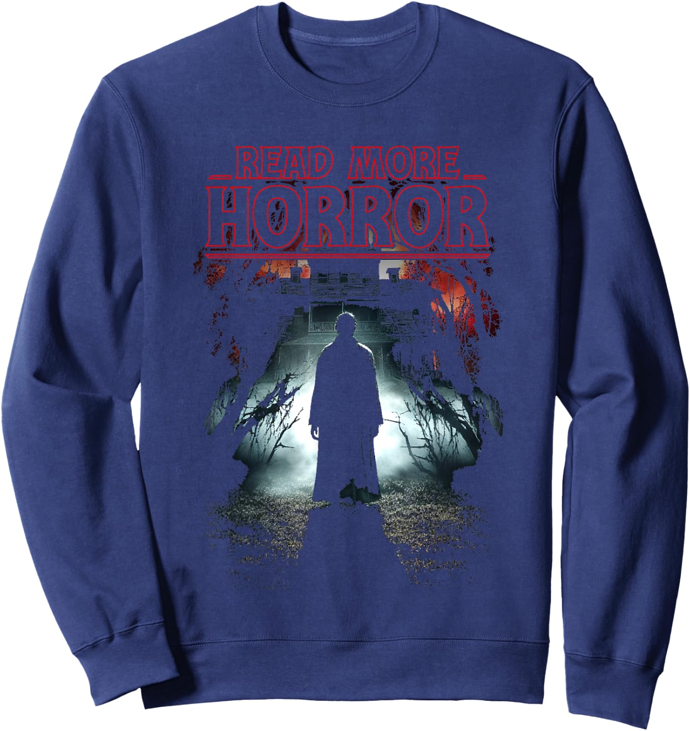 Read More Horror Classic Horror Book Cover Parody Sweatshirt - Sweatshirt | Navy