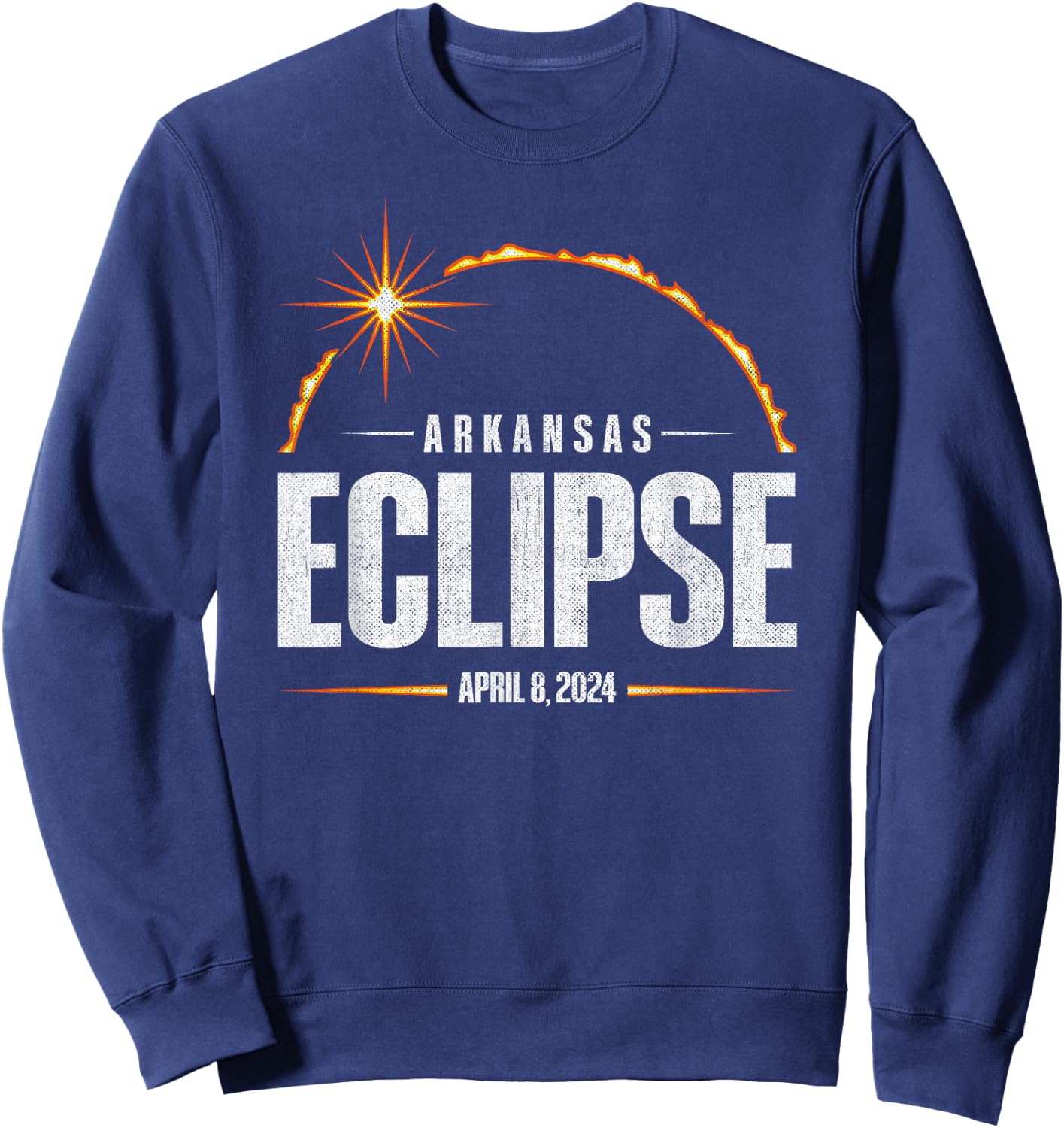 2024 Total Solar Eclipse Arkansas - Total Eclipse 2024 Sweatshirt - Sweatshirt | Navy