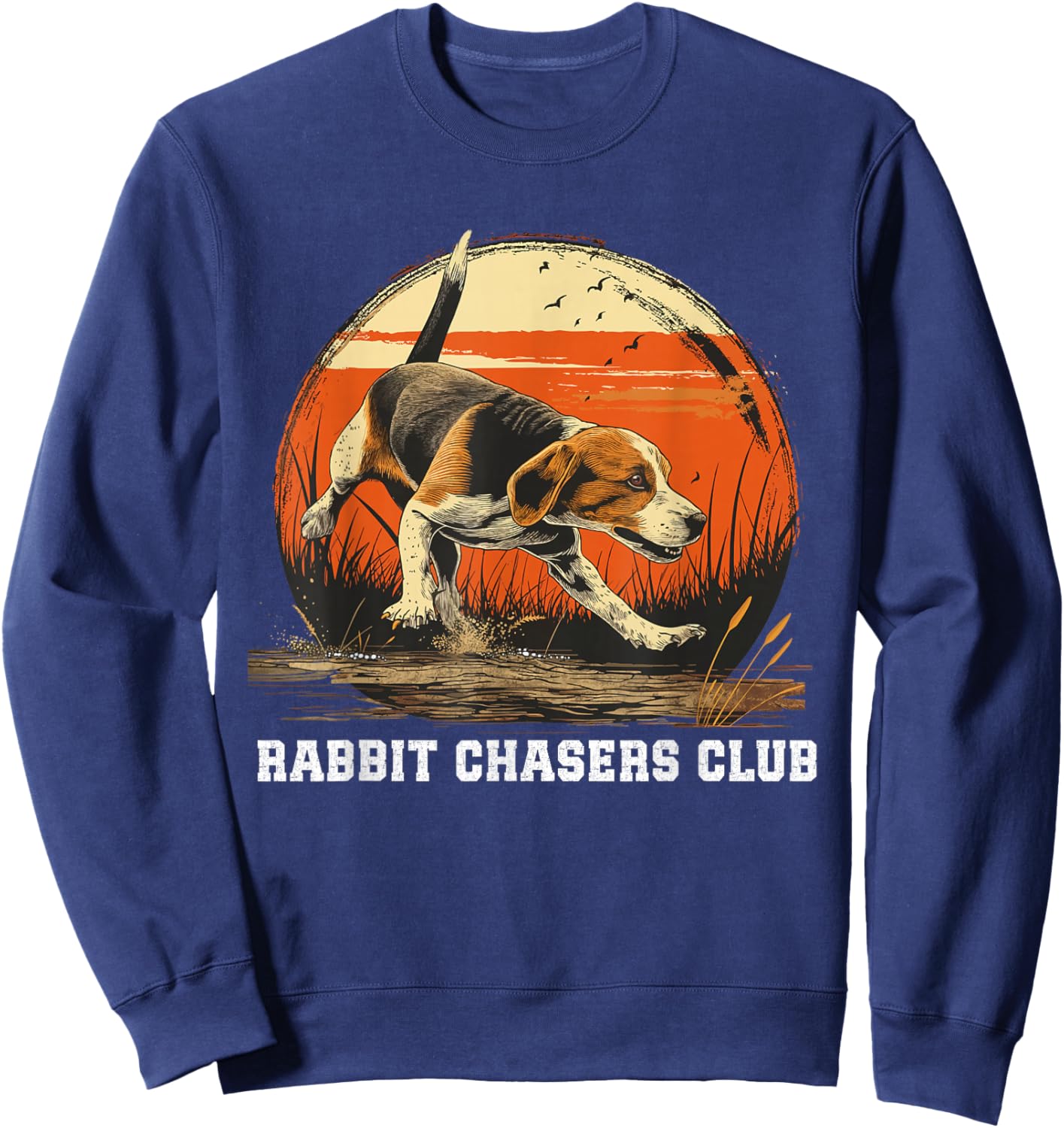 Dog Hunter Rabbit Chasers Club Beagle Hunting Sweatshirt - Sweatshirt | Navy
