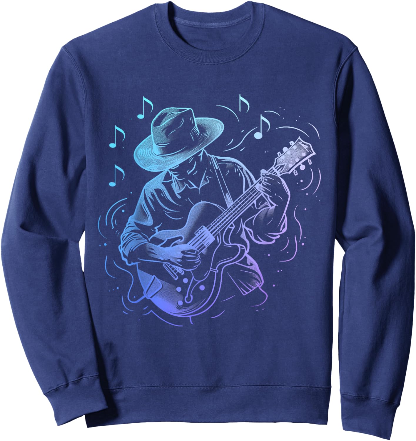 Guitar Player Jazz Blues Music Blues Musician Guitarist Sweatshirt - Sweatshirt | Navy