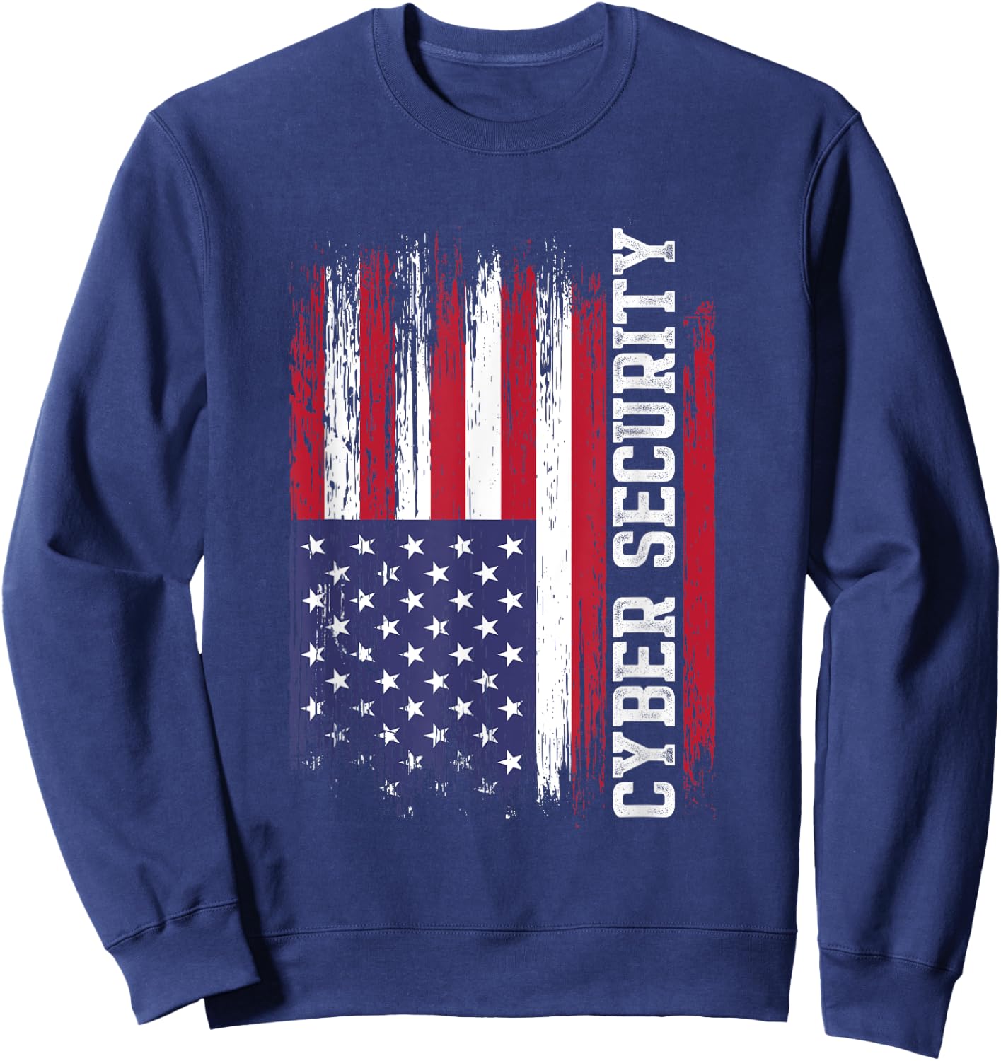Cybersecurity IT Analyst US Flag Certified Tech Security Sweatshirt - Sweatshirt | Navy