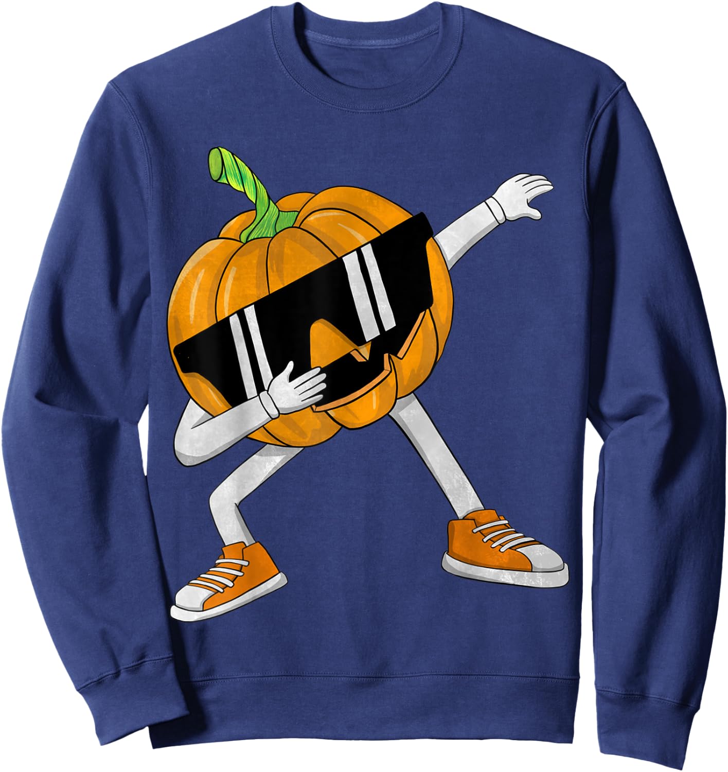 Dabbing Jack O Lantern Halloween Funny Boys Girls Kids Dab Sweatshirt - Sweatshirt | Navy