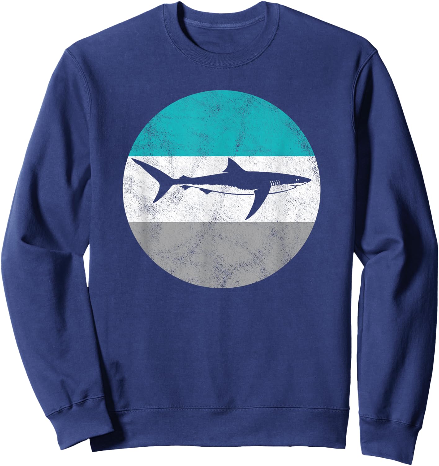Blue Shark Retro Gift or Boys Sweatshirt - Sweatshirt | Navy