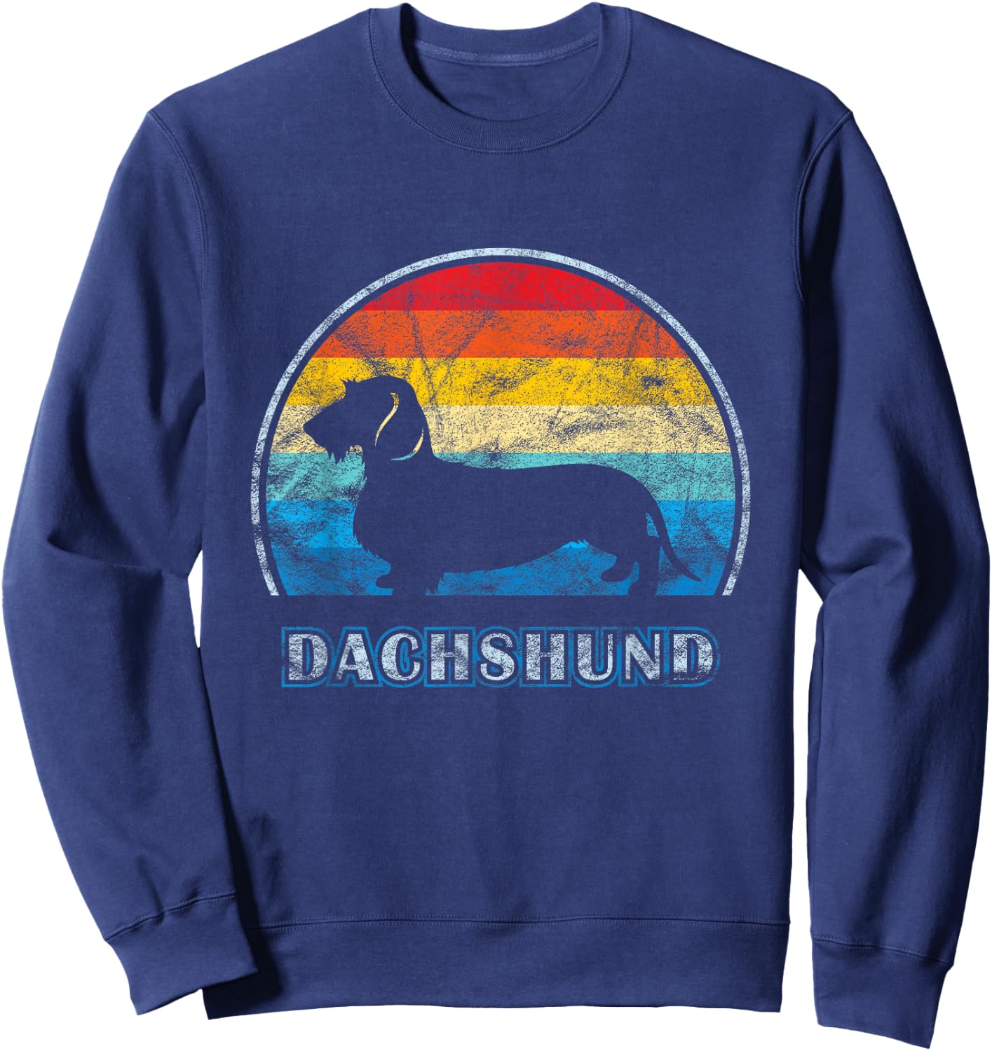Wirehaired Dachshund Vintage Design Dog Sweatshirt - Sweatshirt | Navy