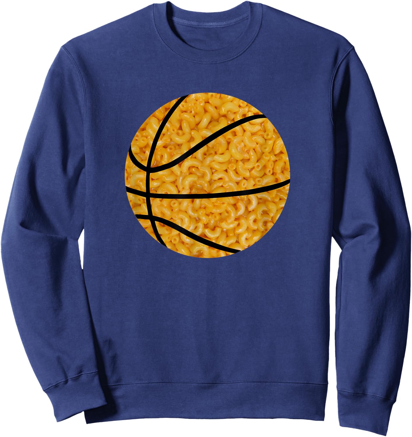 Mac and Cheese Basketball Lover Macaroni and Cheese Player Sweatshirt - Sweatshirt | Navy