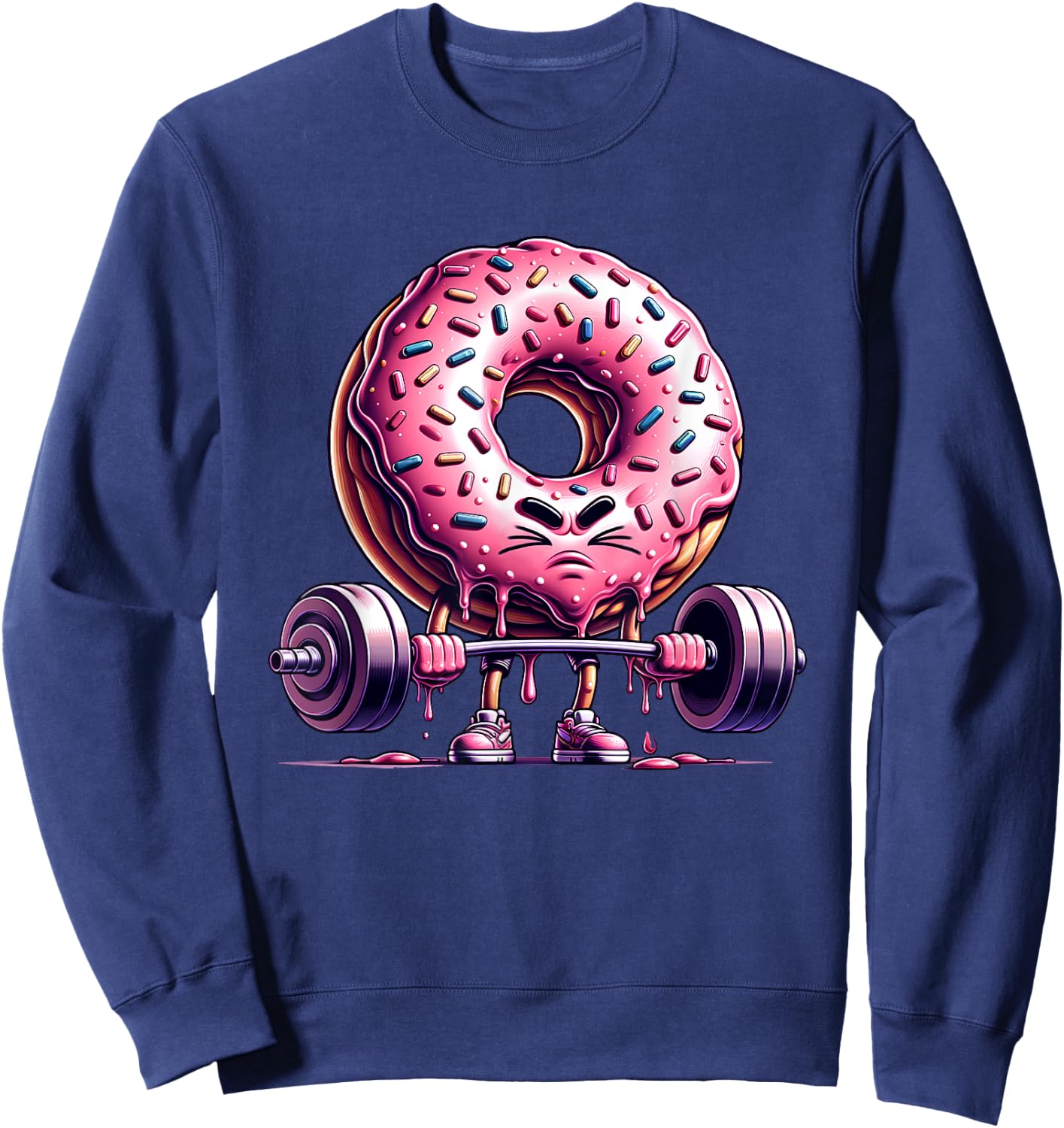 Donut Deadlift Weightlifing Funny Fitness Workout Gym Lover Sweatshirt - Sweatshirt | Navy
